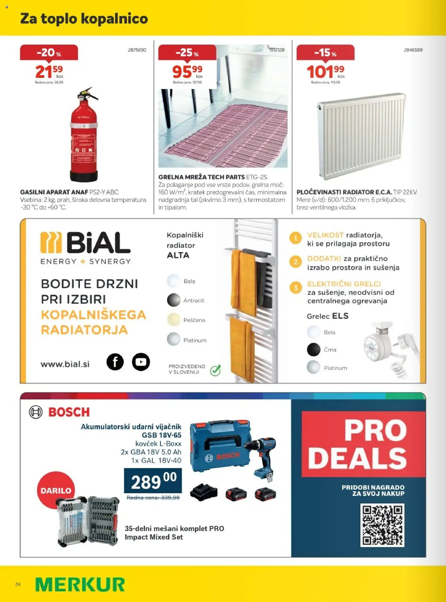 Novi Merkur katalog ponudbe – veljaven od 06.05.2026 | Stran: 24 | Izdelki: Radiator, Grelec, Kovcek
