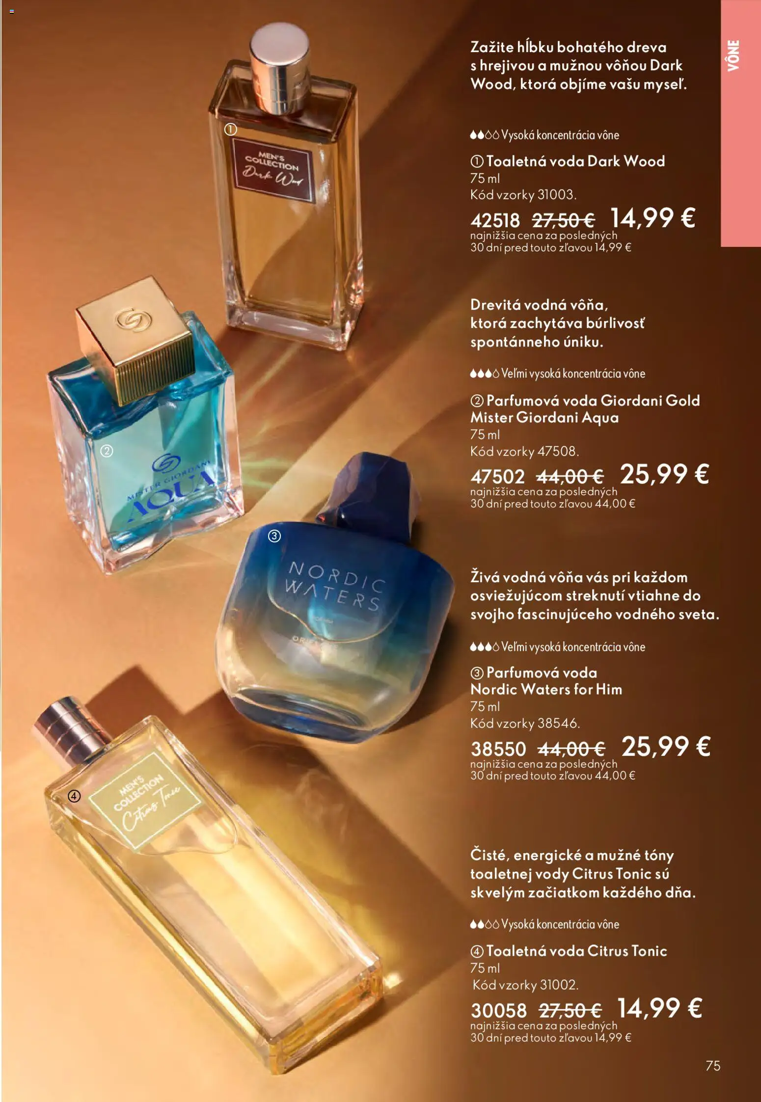 Nové Oriflame akcie – leták je platný od 15.04.2026 | Strana: 75 | Produkty: Toaletná voda, Voda