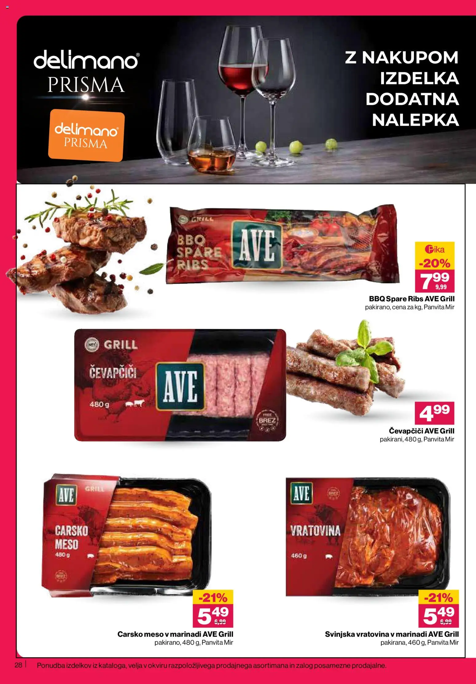 Novi Mercator katalog ponudbe – veljaven od 26.06.2026 | Stran: 28 | Izdelki: Čevapčiči, Vratovina, Grill