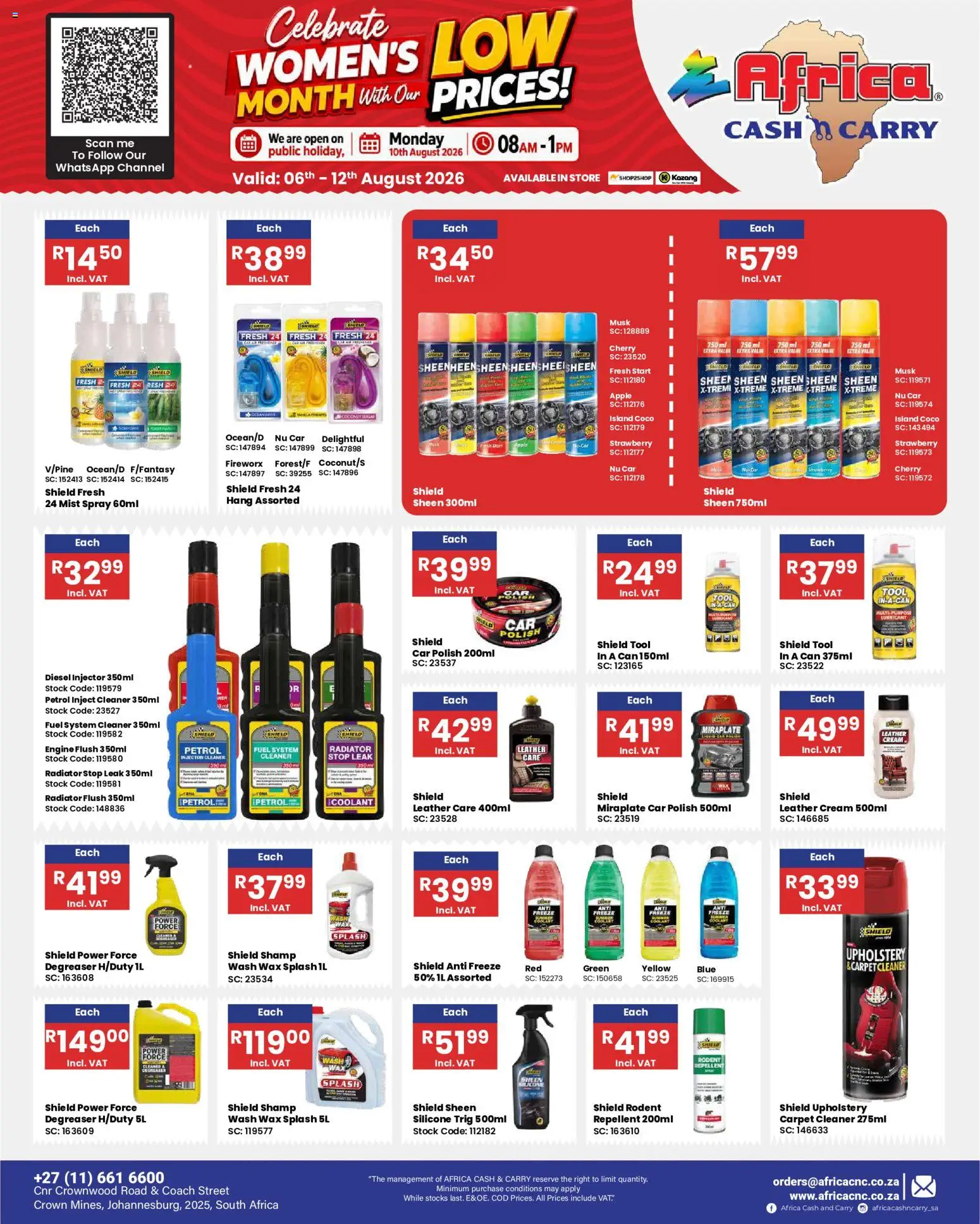 New Africa Cash & Carry catalogue – valid from 06/08/2026 | Page: 54 | Products: Radiator, Wax, Stock, Silicone