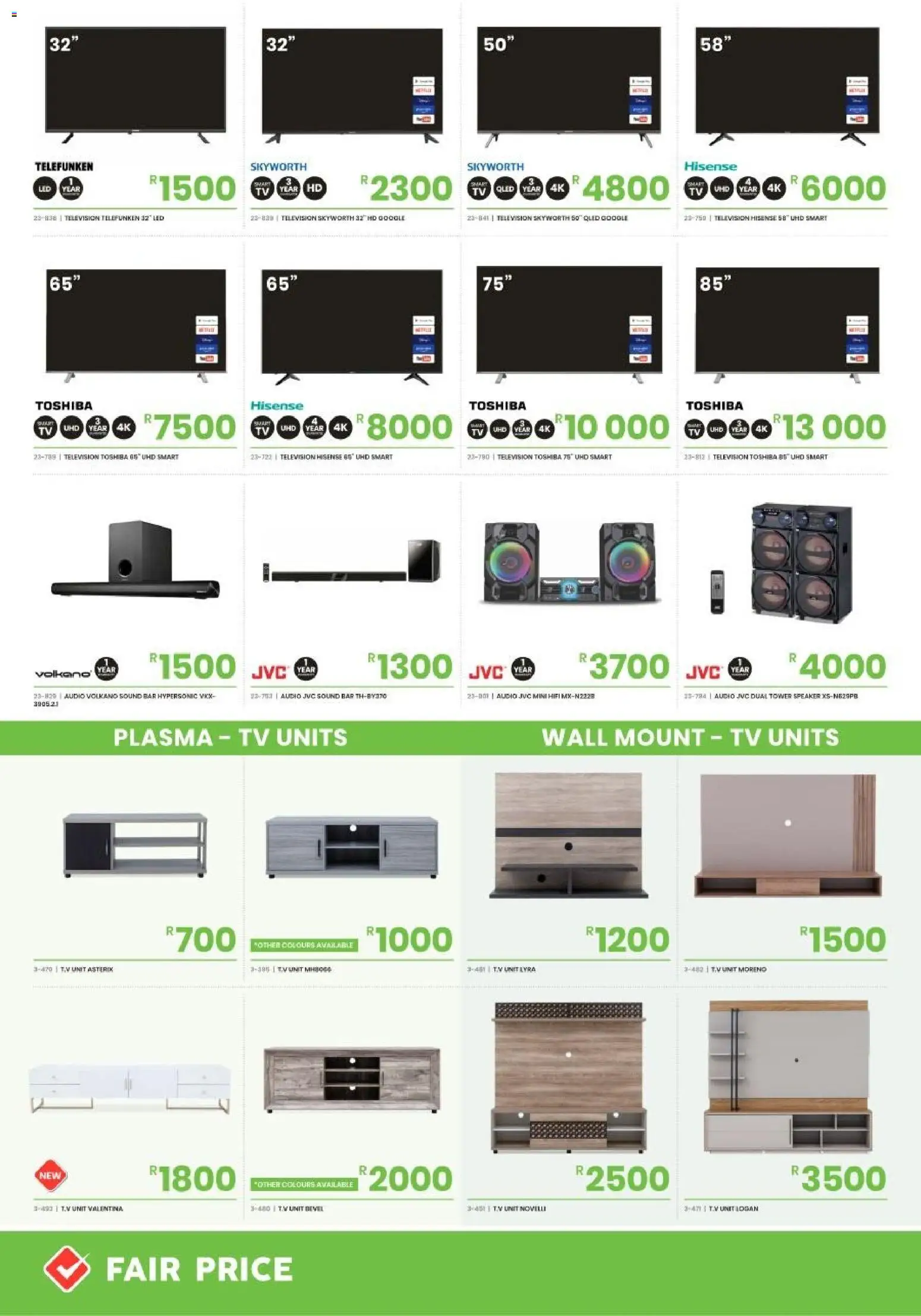 New Fair Price catalogue – valid from 01/10/2026 | Page: 4 | Products: Television, Audio, Speaker, TV