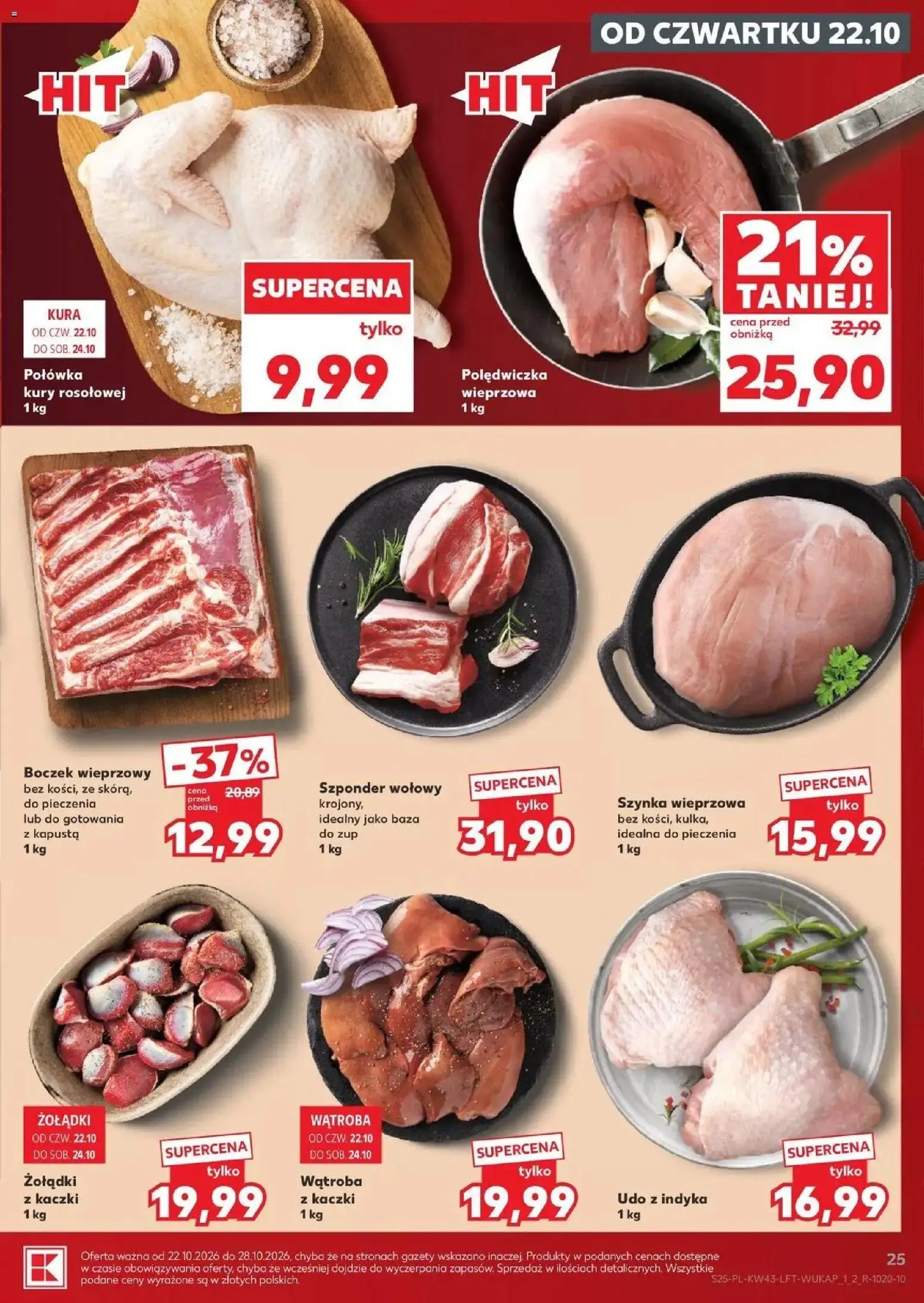 Kaufland aktualna gazetka od 22.10.2026 - od jutra PDF | Strona: 25 | Produkty: Kapusta, Polędwiczka wieprzowa, Szynka, Boczek