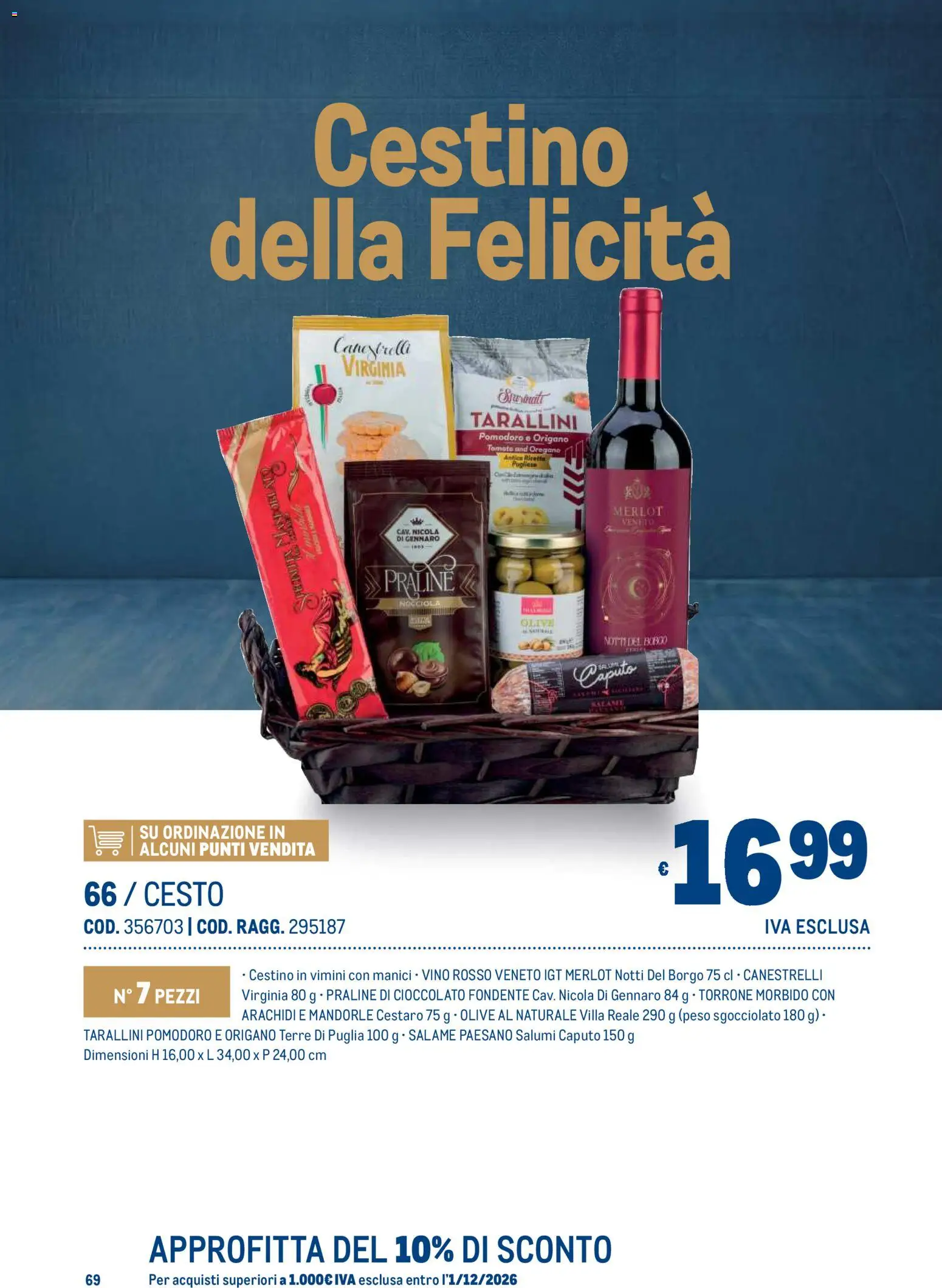 Volantino Metro del 19/10/2026 | Pagina: 69 | Prodotti: Salame, Pomodoro, Vino, Cestino