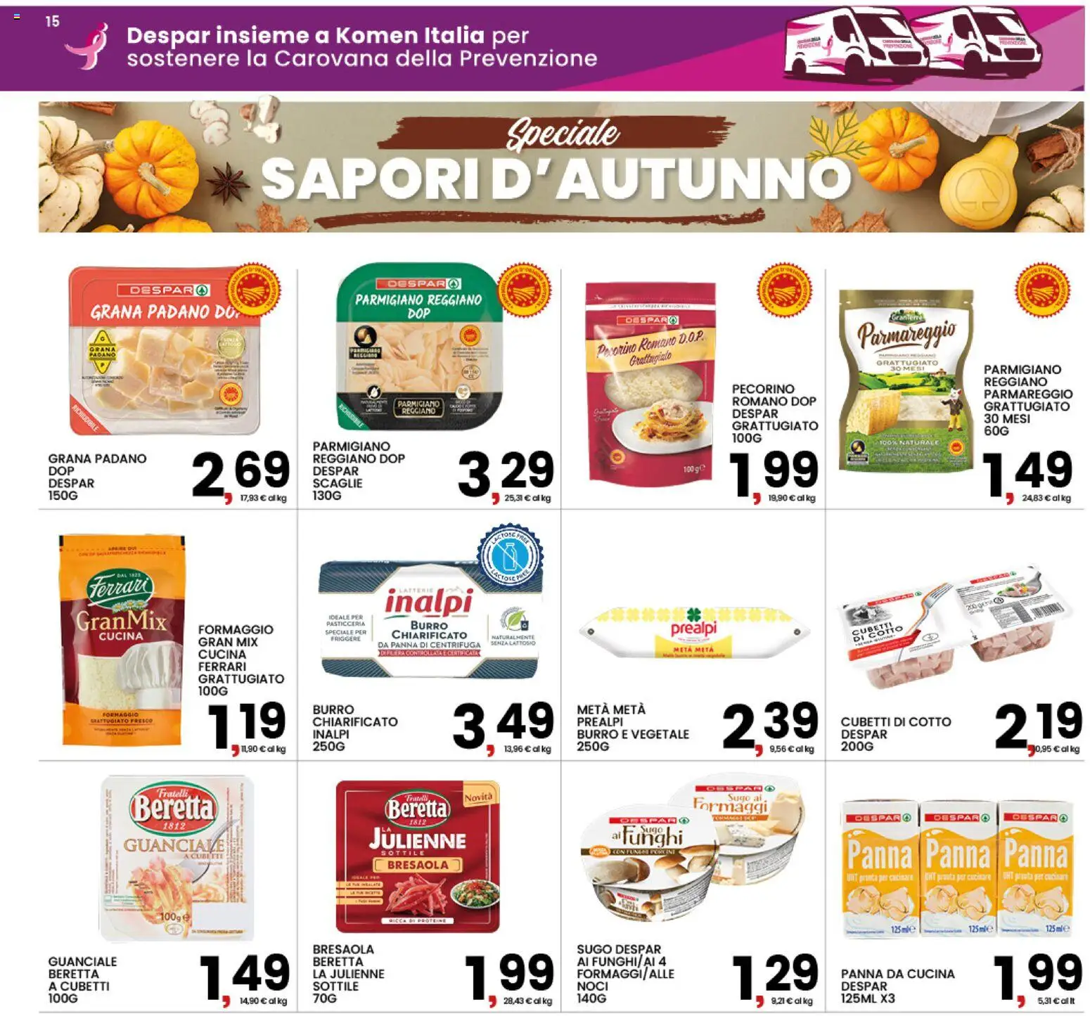 Volantino Interspar del 12/10/2026 | Pagina: 15 | Prodotti: Bresaola, Formaggio, Pecorino Romano, Guanciale