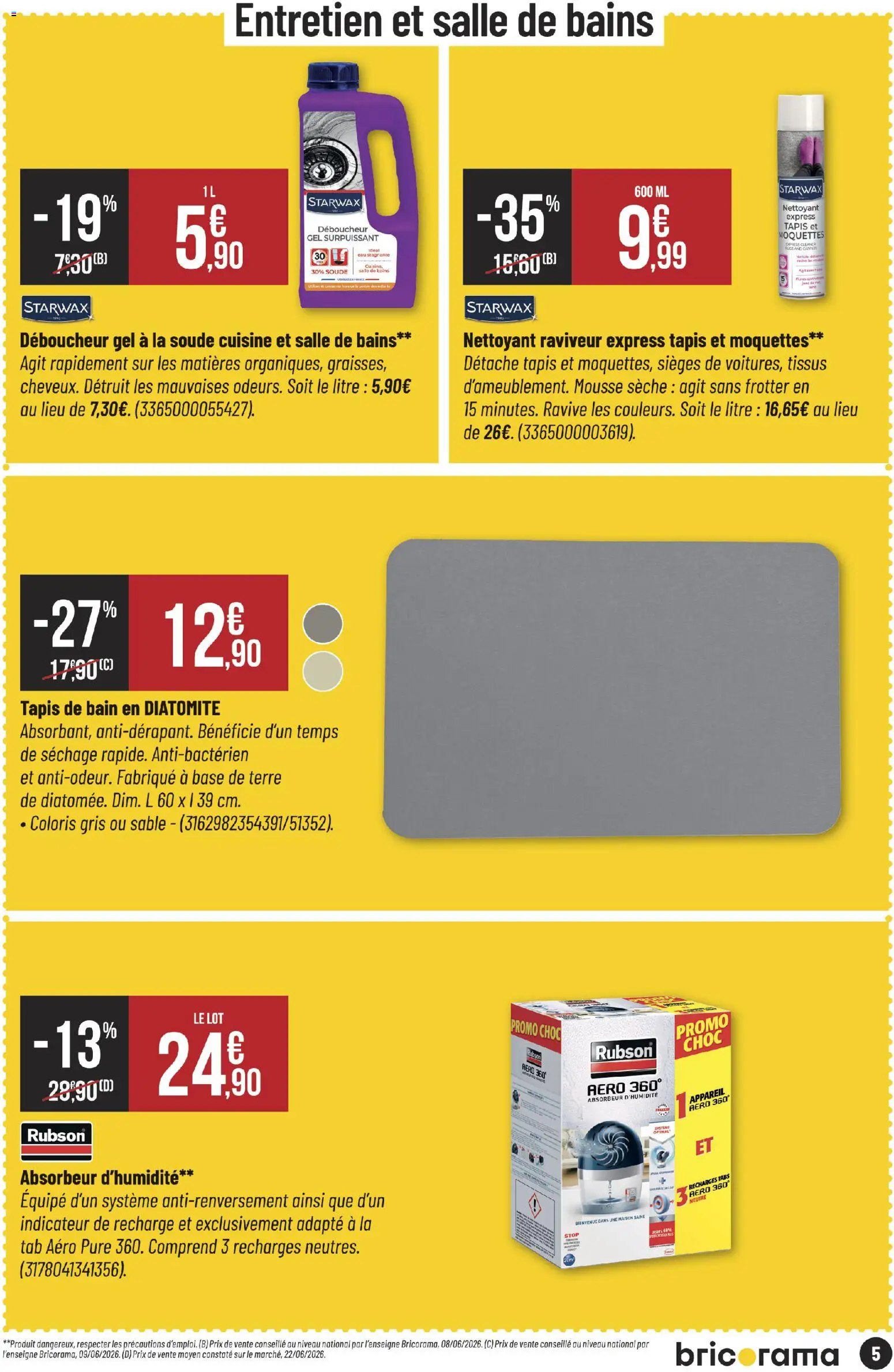 {H1} | Page: 5 | Produits: Base, Absorbeur d'humidité, Tapis, Sable