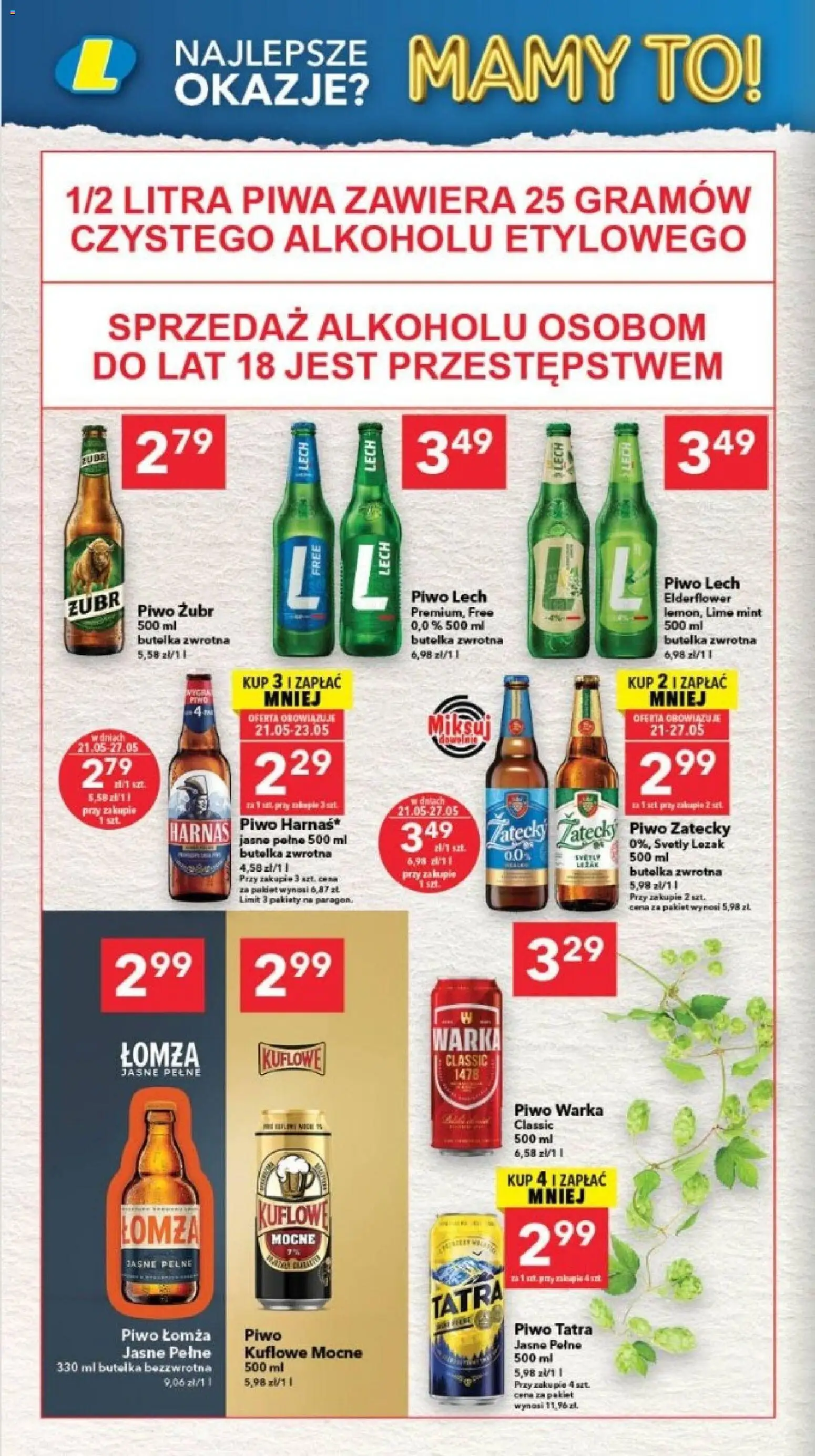 Lewiatan gazetka - Szczecin od 21.05.2026 | Strona: 14 | Produkty: Piwo żubr, Leżak, Piwo Warka, Harnaś