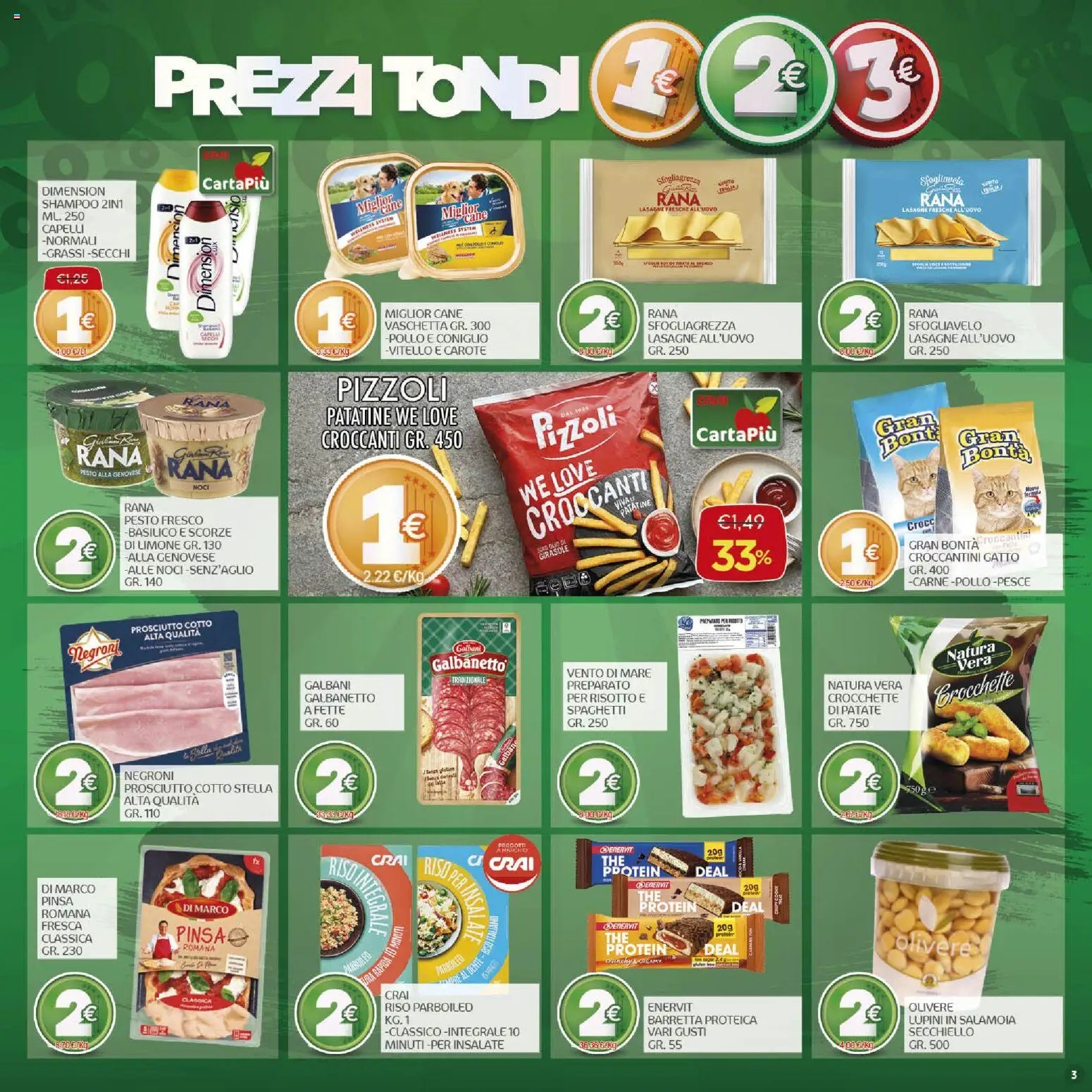 Volantino CRAI del 17/09/2026 | Pagina: 3 | Prodotti: Prosciutto Cotto, Pesce, Crocchette, Lasagne