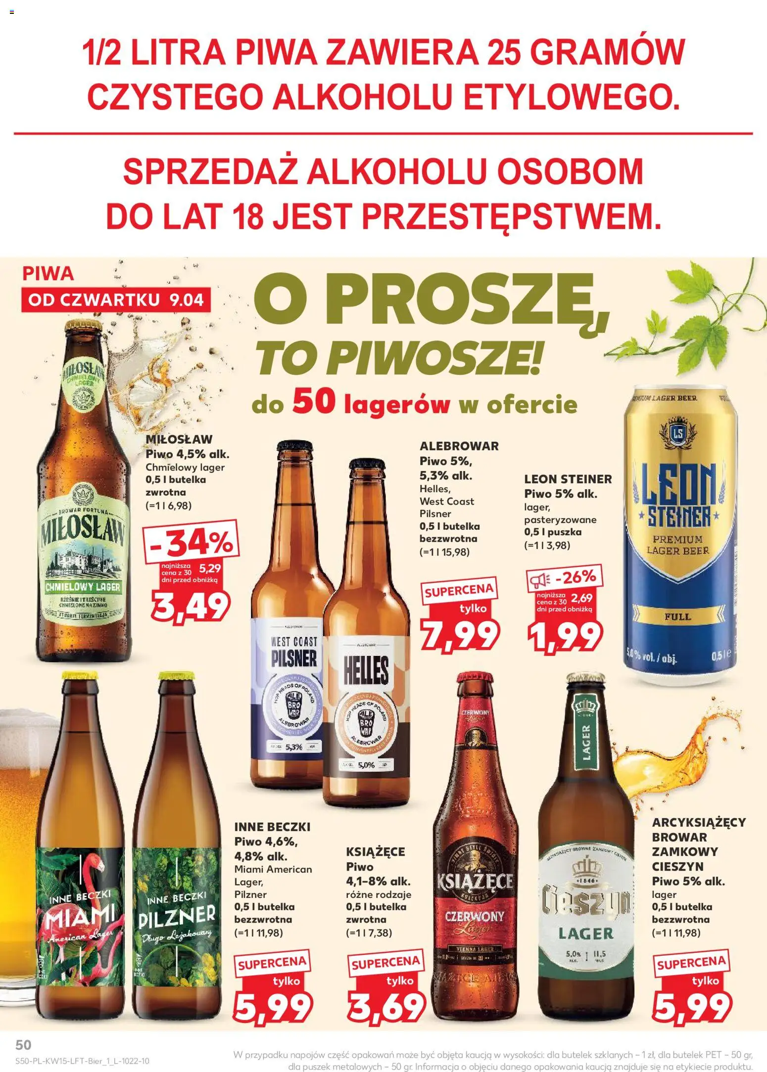 Kaufland gazetka od 09.04.2026 | Strona: 50 | Produkty: Piwo