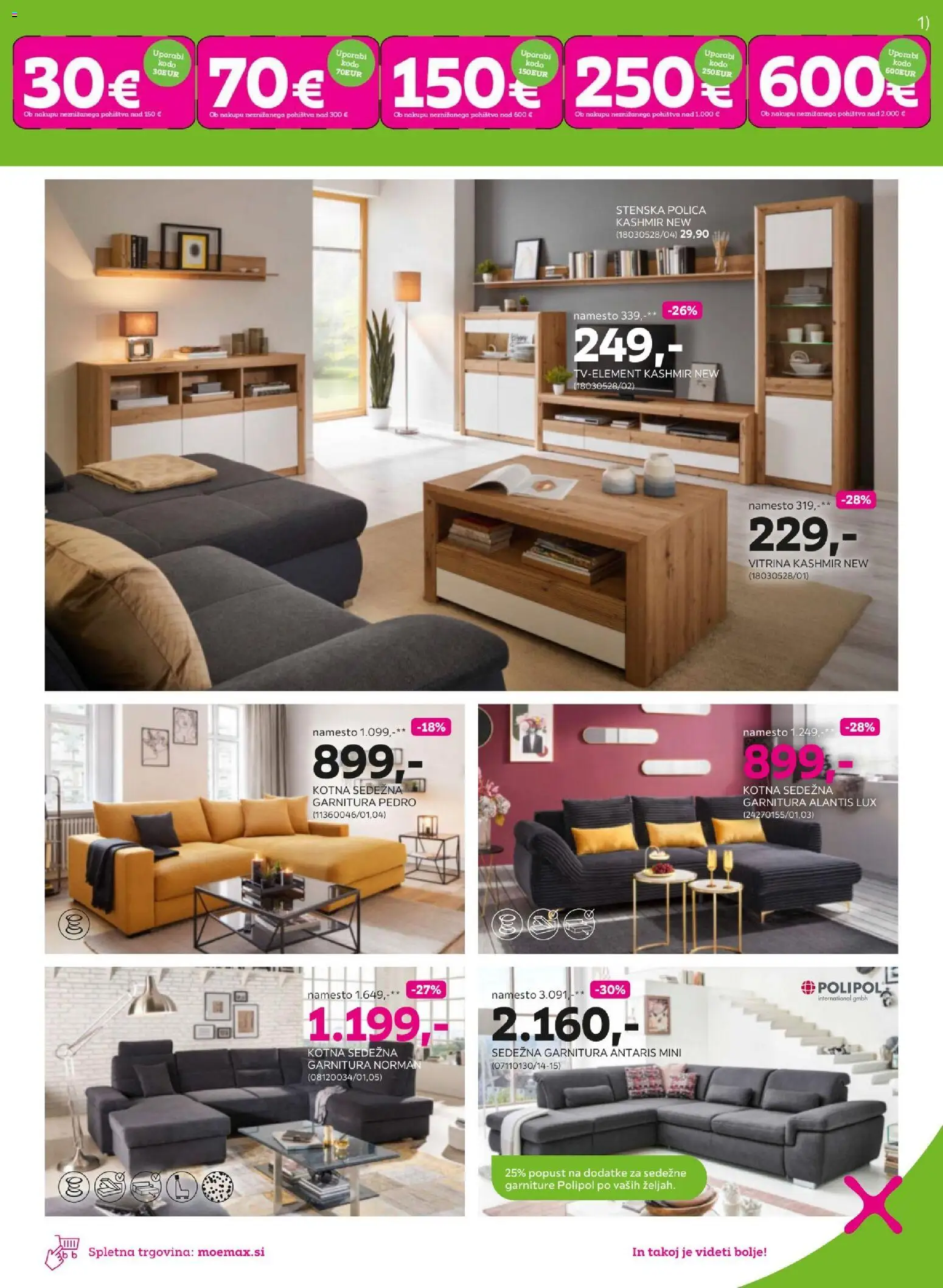 Novi Mömax katalog ponudbe – veljaven od 15.06.2026 | Stran: 3 | Izdelki: Vitrina, Pohištvo, Sedezna garnitura, Polica