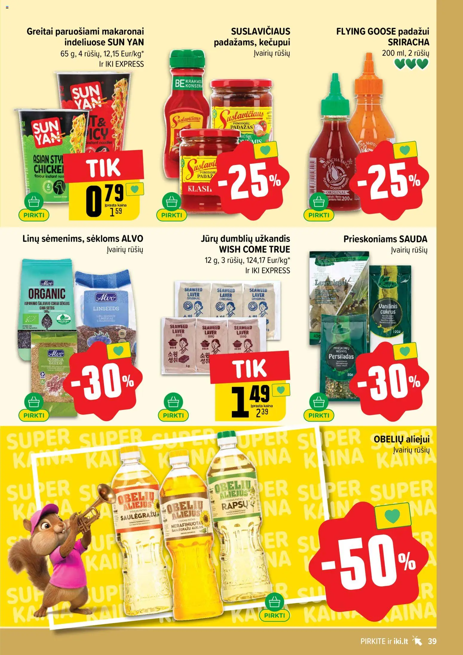 IKI akcijos nuo 25.05.2026 | Puslapis: 39 | Prekių: Sėklos, Cukrus, Padažas, Makaronai