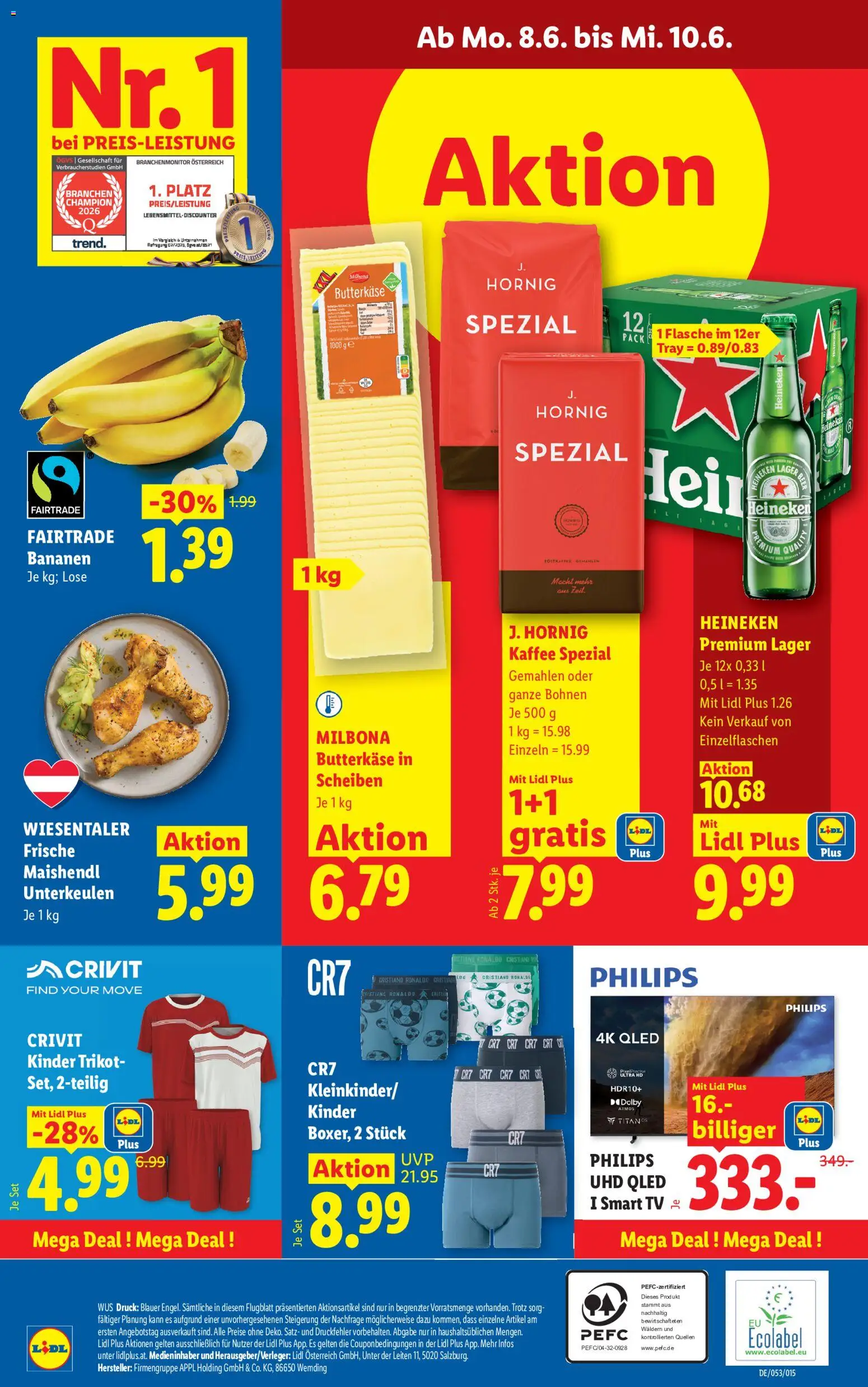 Lidl Flugblatt - Oberpullendorf, Güssing, Oberwart gültig ab 03.06.2026 | Seite: 34 | Produkte: TV, Kaffee, Bananen