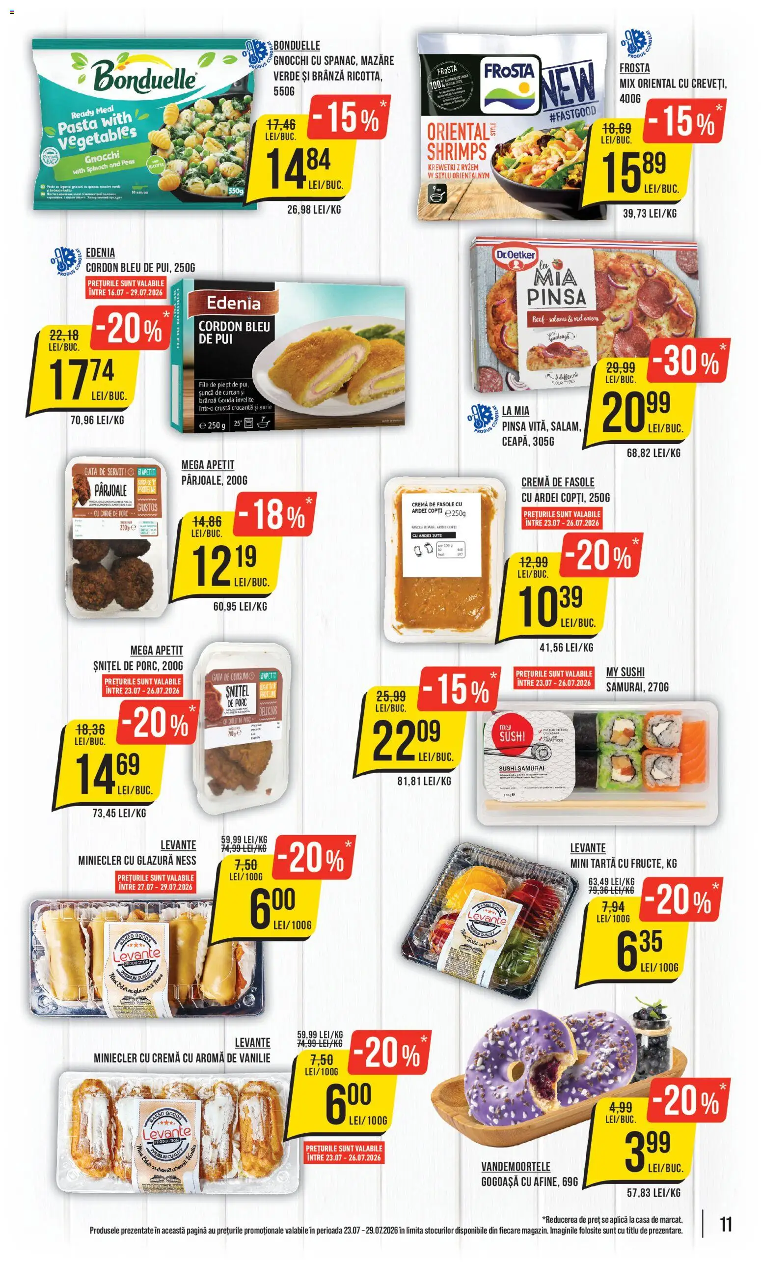 Noul catalog Mega Image – valabil de la 23.07.2026 | Pagină: 11 | Produse: Mazăre, Brânză, Cremă, Șuncă