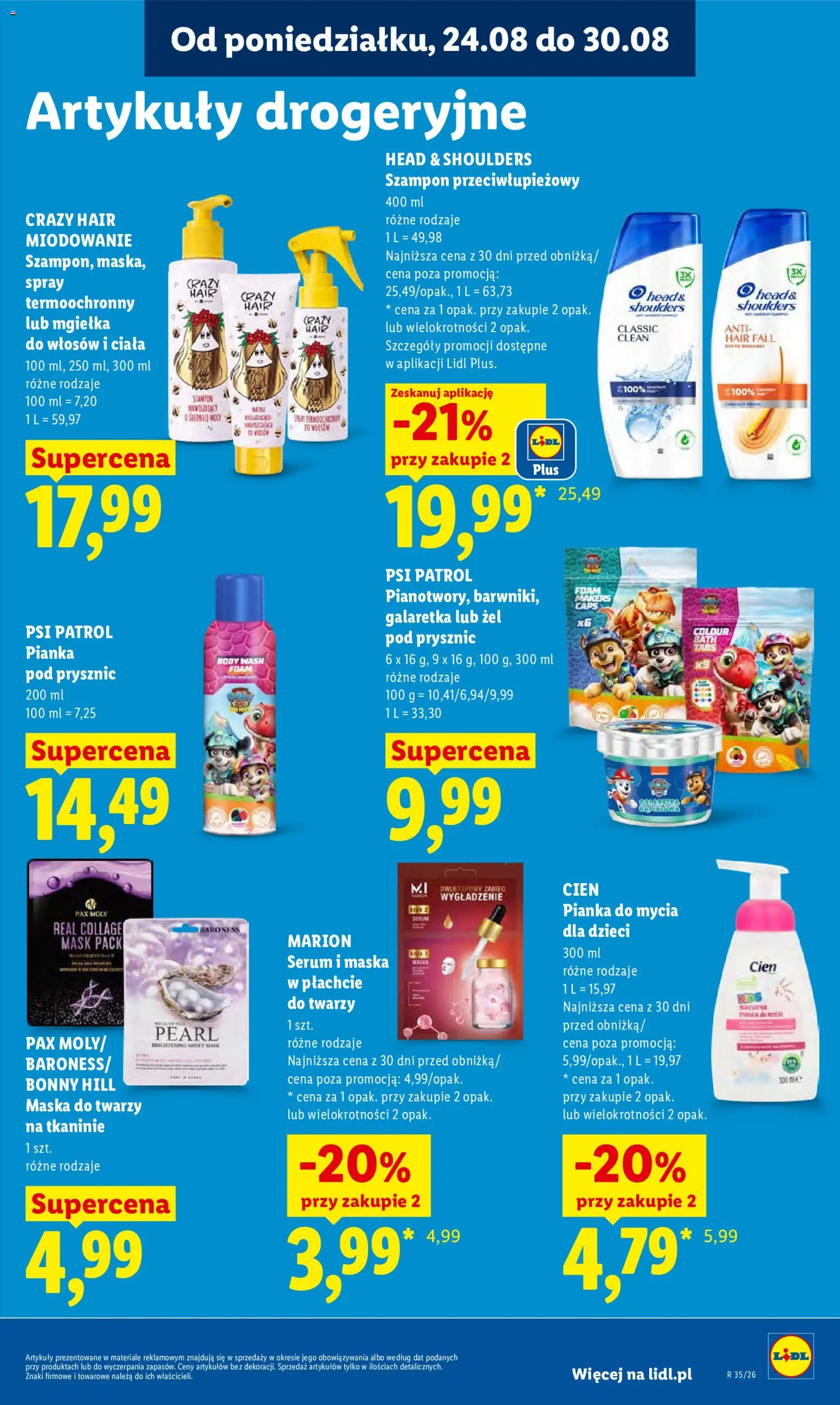 Lidl Polsko leták od 24.08.2026 | Strana: 91 | Produkty: Sérum, Head & Shoulders, Body, Maska