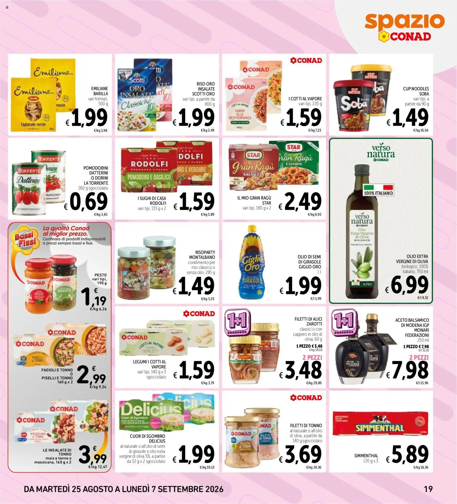 Volantino Spazio Conad del 24/08/2026 | Pagina: 19 | Prodotti: Riso, Fagioli, Basilico, Farro