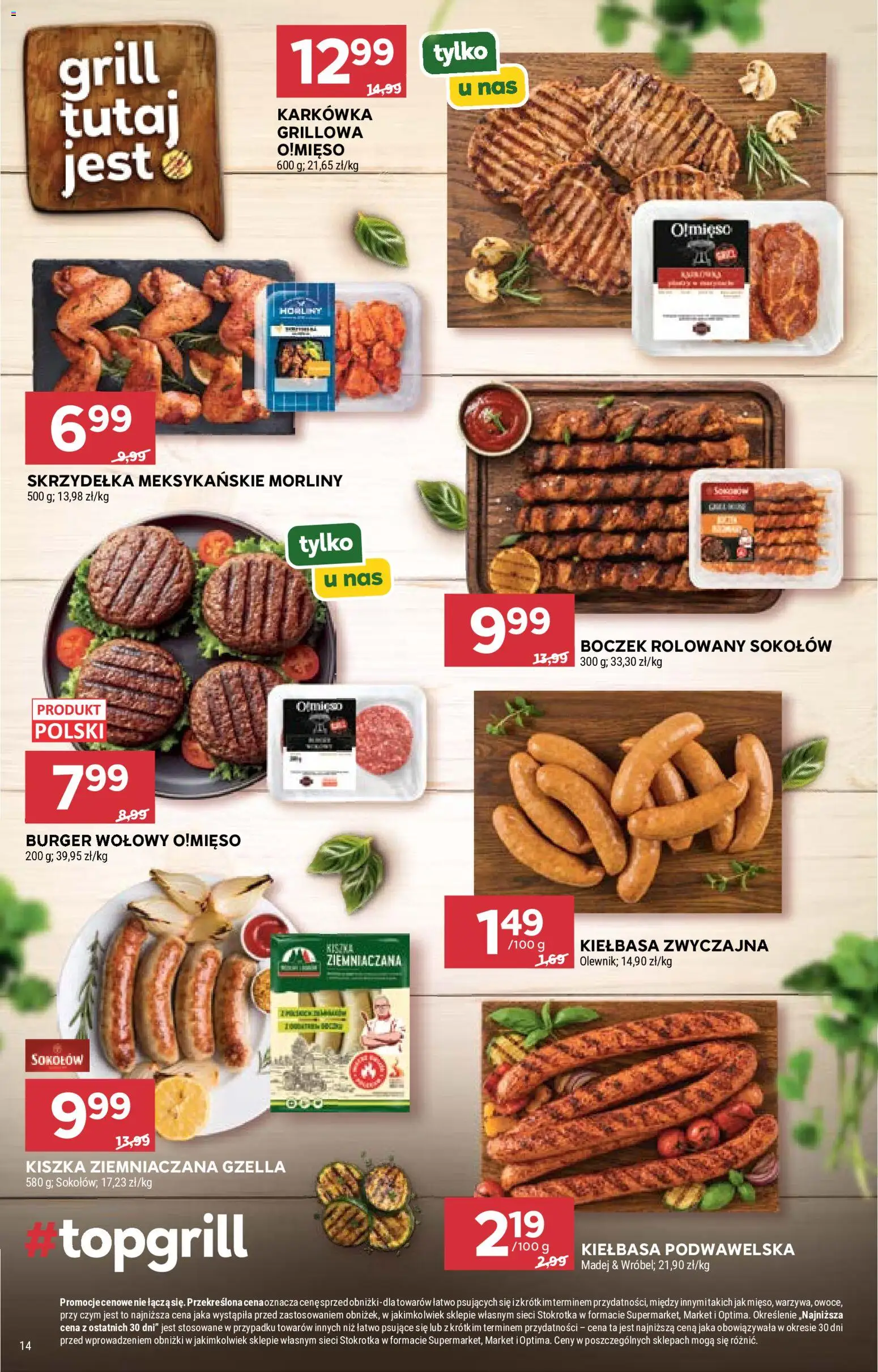 Stokrotka gazetka od 18.06.2026 | Strona: 14 | Produkty: Karkówka, Stokrotka, Grill, Boczek