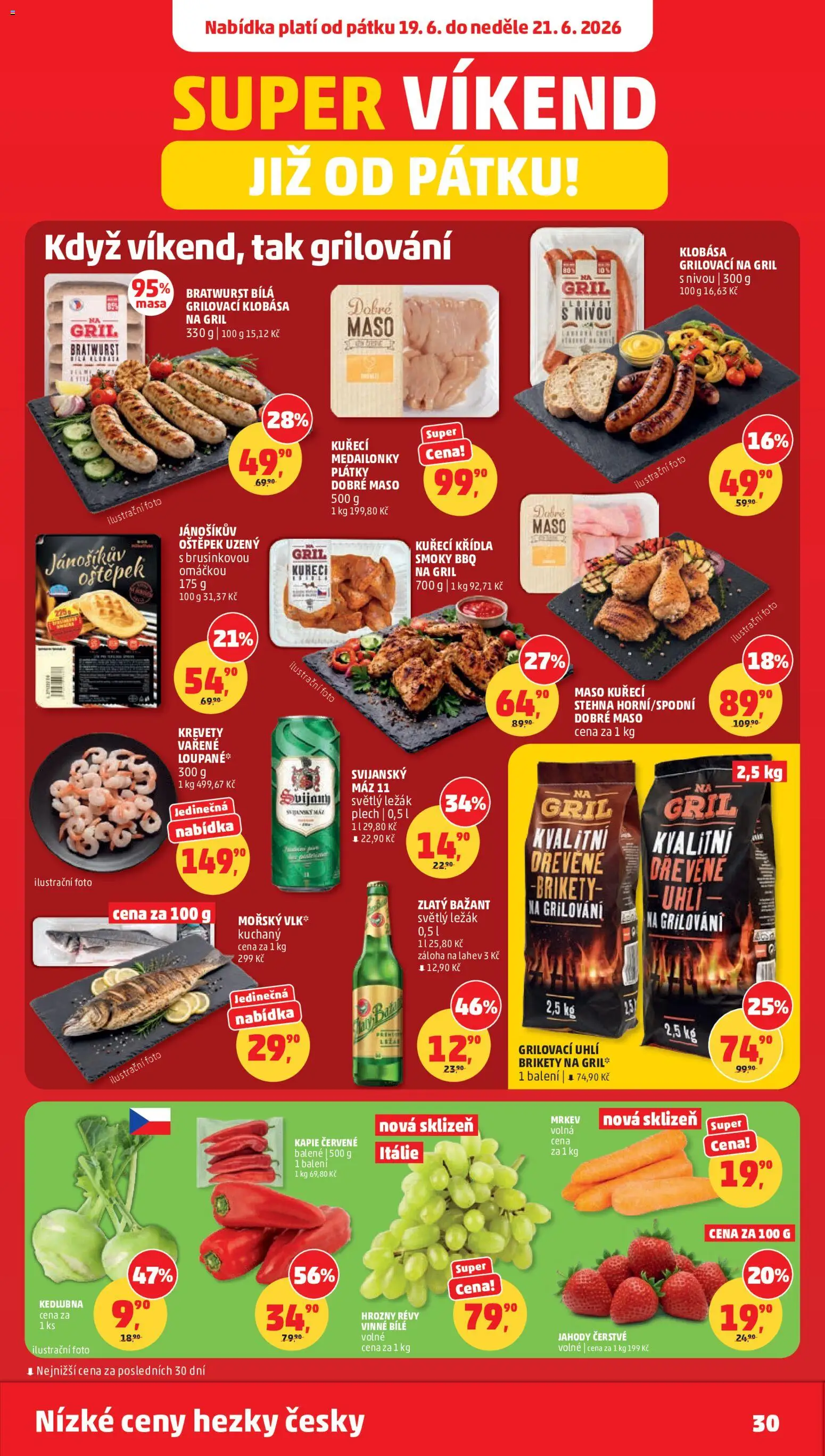 Penny Market leták od 17.06.2026 | Strana: 30 | Produkty: Zlatý Bažant, Maso, Kuřecí stehna, Kedlubna