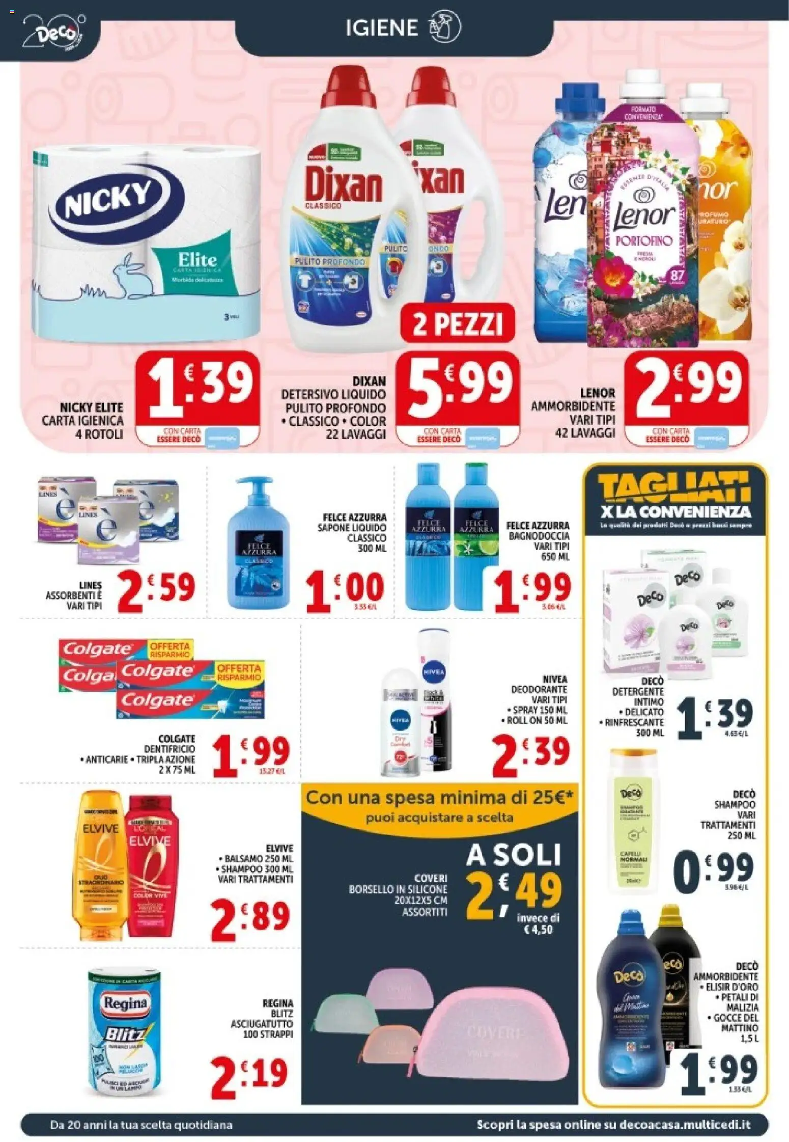Volantino Decò del 08.06.2026 | Pagina: 19 | Prodotti: Balsamo, Carta igienica, Dentifricio, Silicone