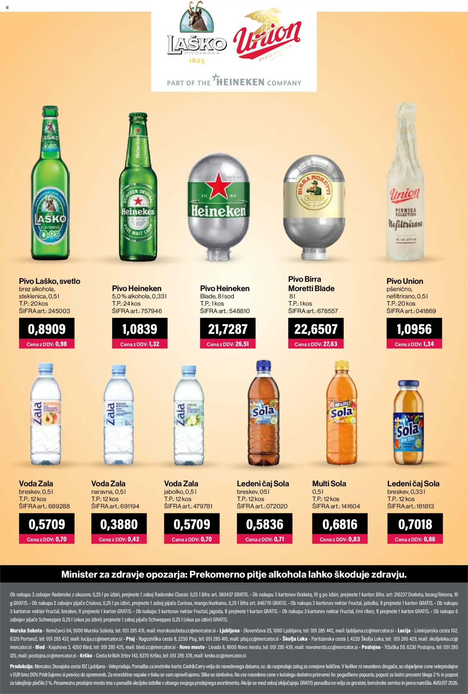 Novi Mercator katalog ponudbe – veljaven od 01.08.2026 | Stran: 24 | Izdelki: Ledeni čaj, Pivo, Zaboj, Caj