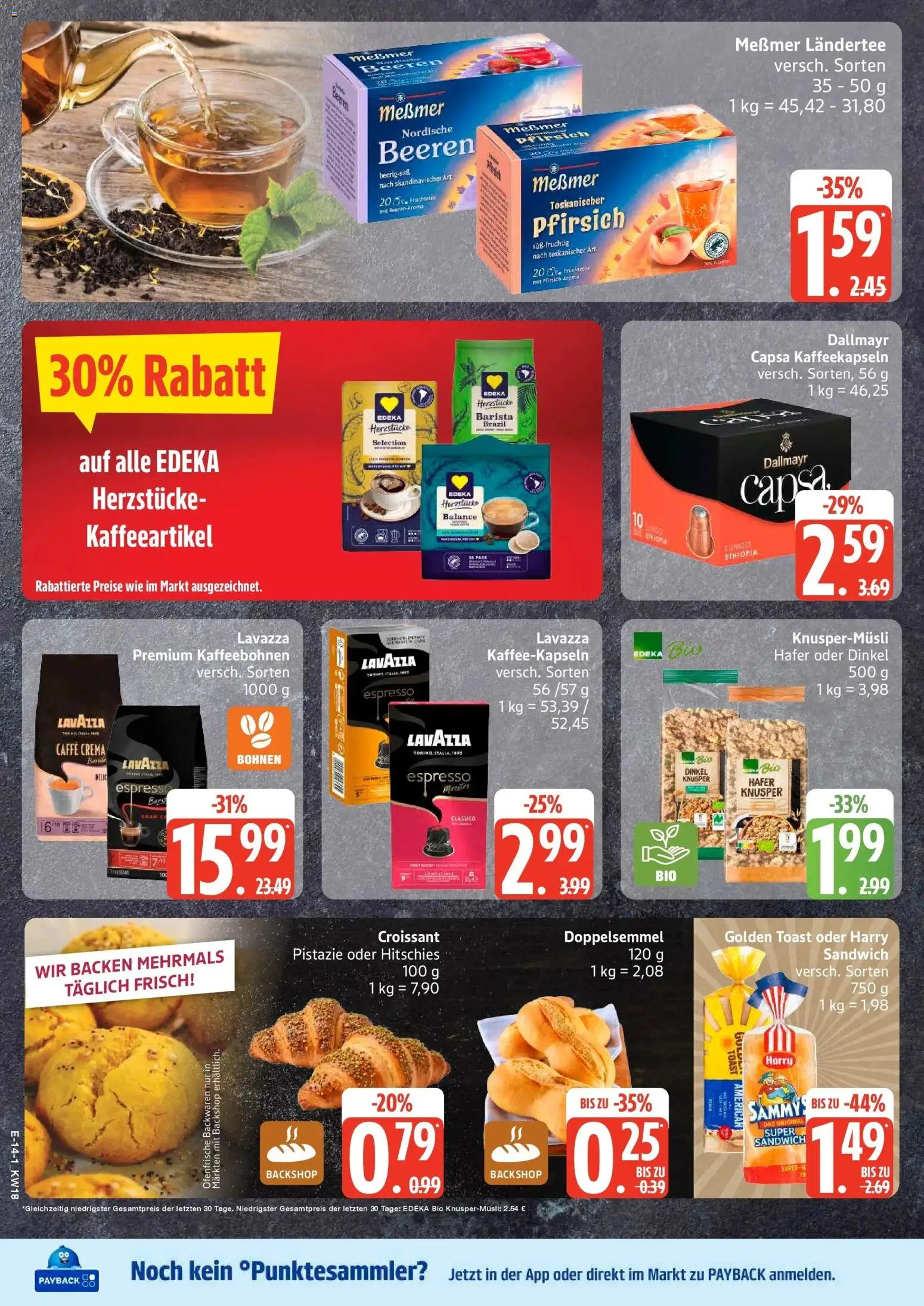 Edeka Prospekt Hamburg – gültig ab 27.04.2026 | Seite: 16 | Produkte: Toast, Messmer, Croissant, Dallmayr