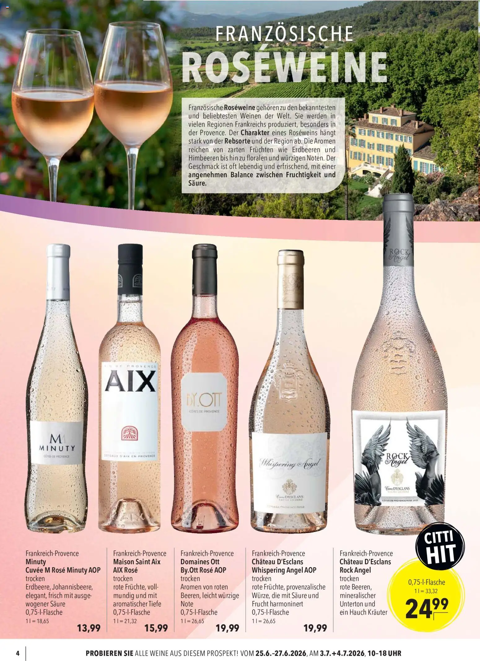 CITTI Markt Sommer Weine – gültig ab 24.06.2026 | Seite: 4 | Produkte: Himbeeren, Rock, Erdbeeren, Uhr