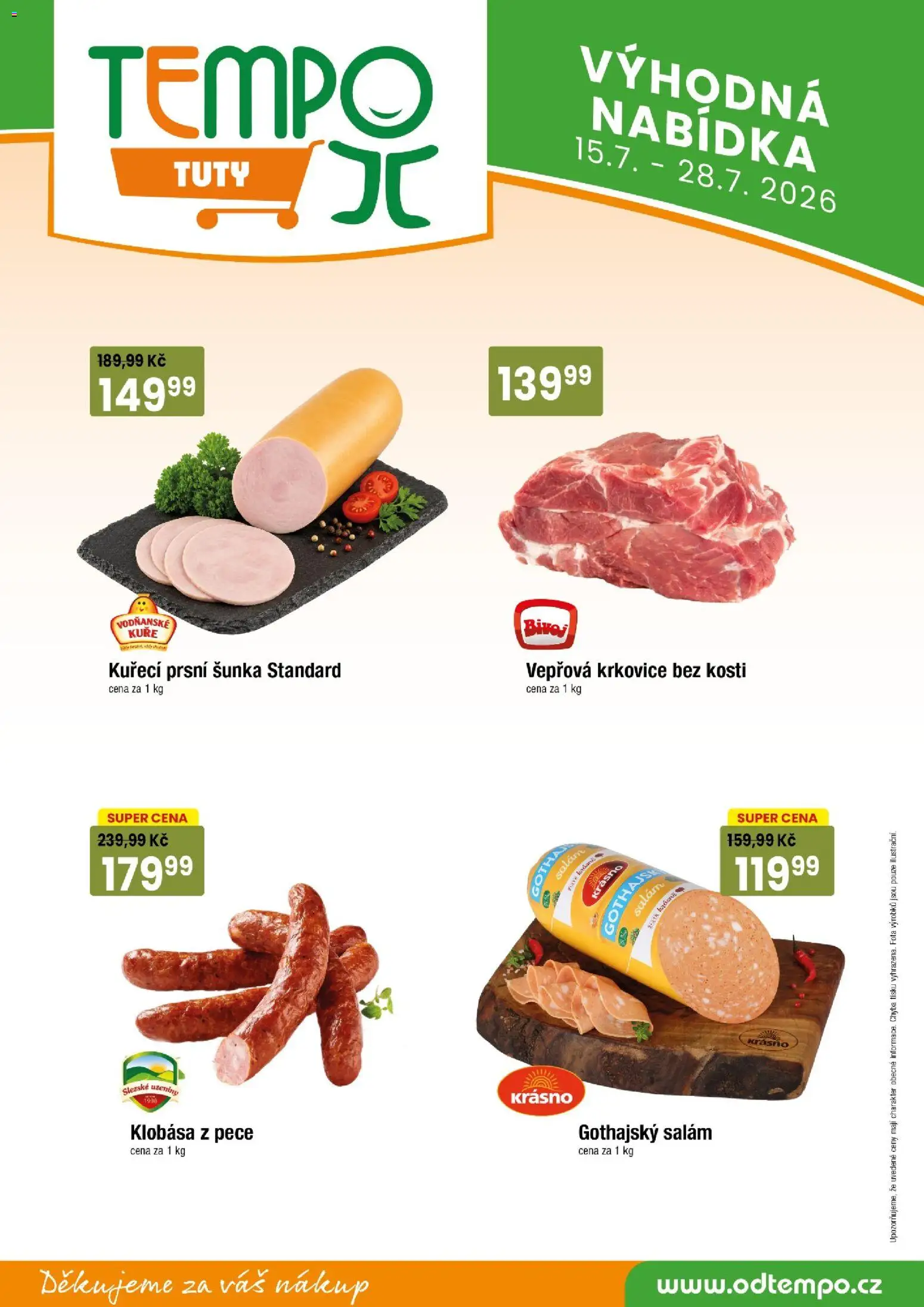 Tempo leták - Tuty od 15.07.2026 | Strana: 9 | Produkty: Salám, Šunka, Krkovice, Vepřová krkovice