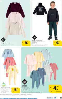 Hoodie voor jongens, 3 tot 14 jaar, verschillende kleuren - Voorbeeld van een folder van Carrefour, geldig van 09/09/2026 | Pagina: 39 | Producten: Hoodie