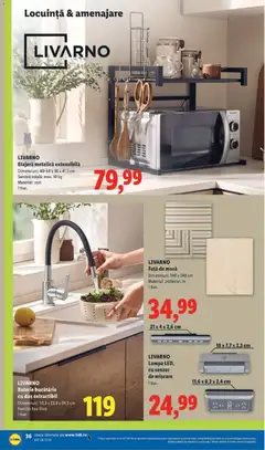 Ofertele Lidl valabile de la 06.07.2026 | Pagină: 36 | Produse: Baterie bucătărie, Față de masă, Baterie, Lampă