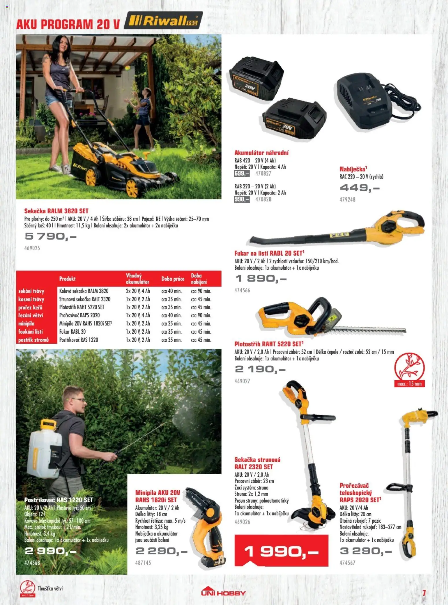 Uni Hobby katalog - Zahradní technika 2026 od 13.03.2026 | Strana: 7 | Produkty: Strunová sekačka, Plotostřih, Sekačka, Koš