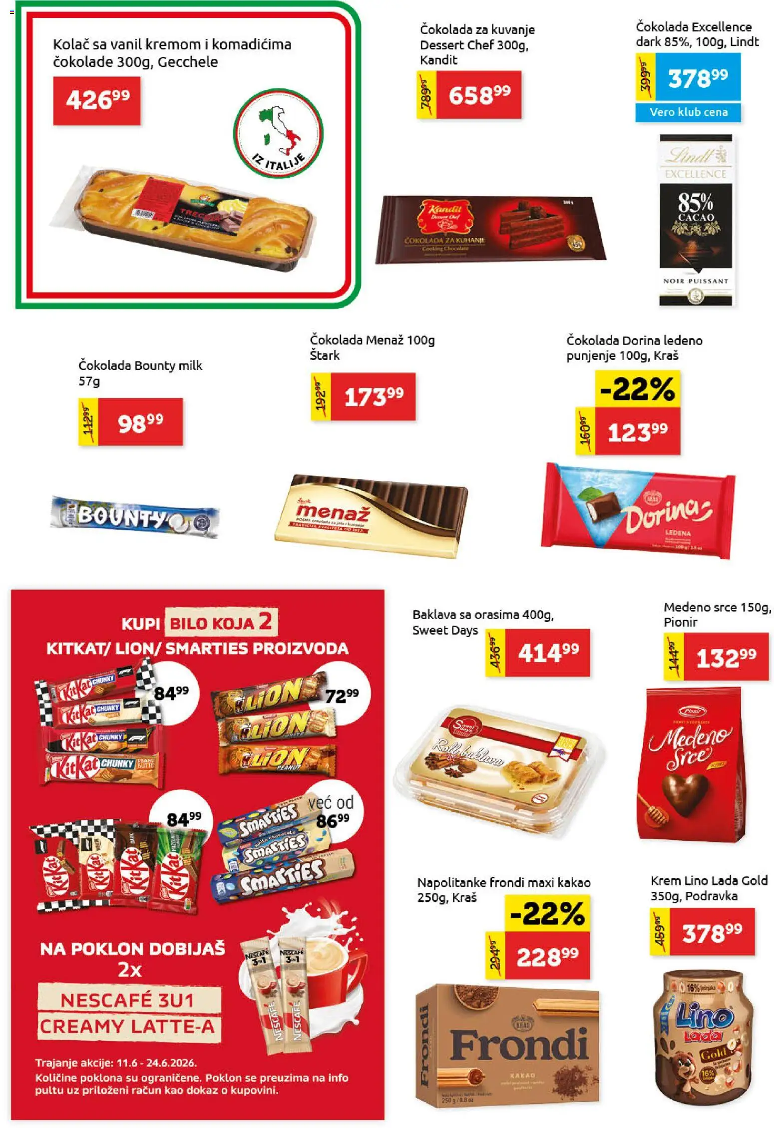 SuperVERO katalog - važi od 11.06.2026 | Strana: 16 | Proizvode: Čokolada za kuvanje, Podravka, Baklava, Čokolada