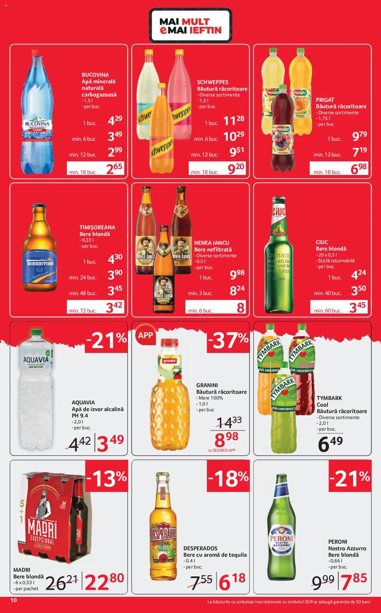Noul catalog Selgros – valabil de la 26.06.2026 | Pagină: 10 | Produse: Eğitim çantaları, Bere, Mere, Apă