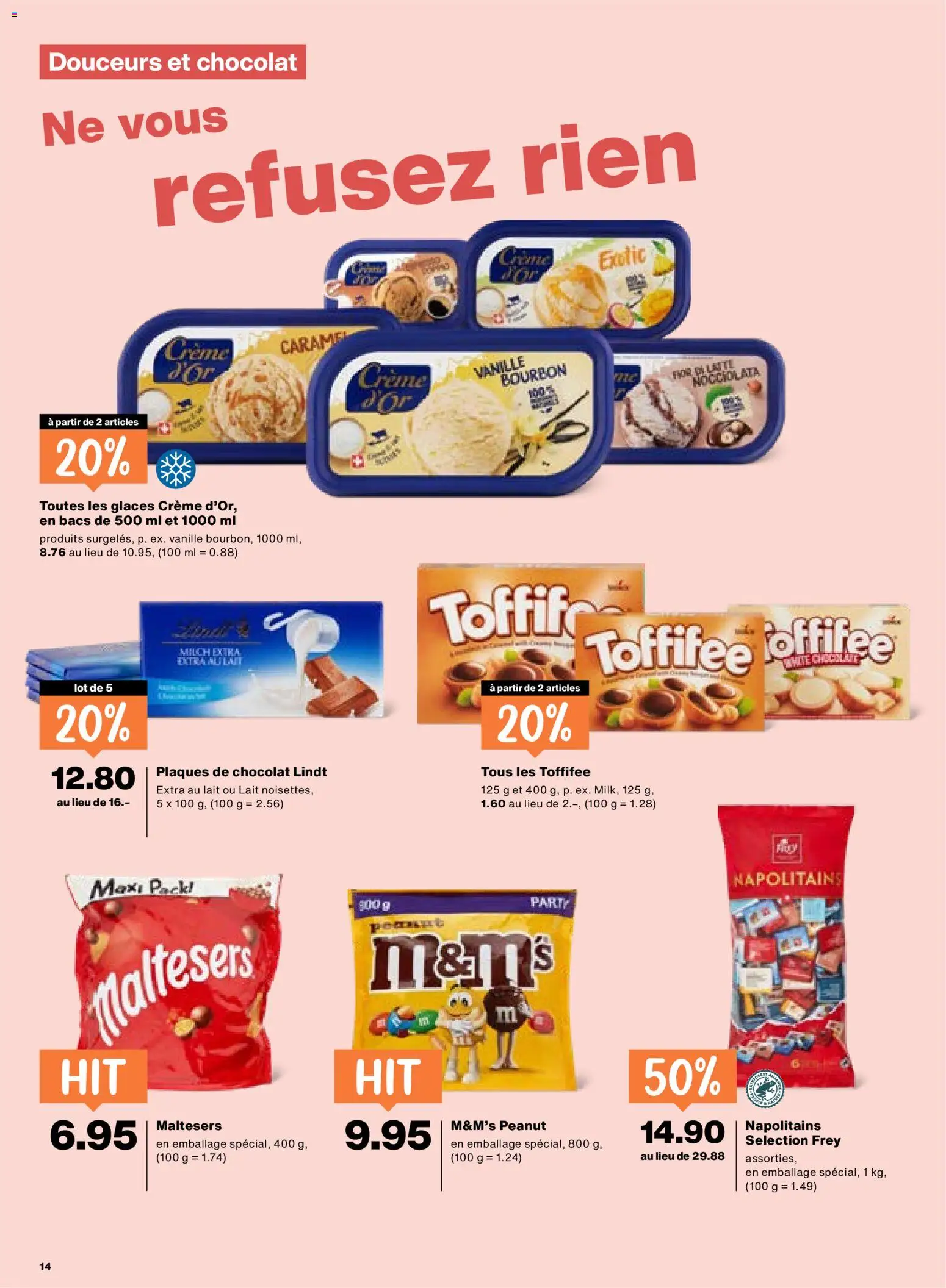 Migros aktionen FR – gültig ab 17.09.2026 | Seite: 14 | Produkte: Vanille, Milch, Bourbon, Creme