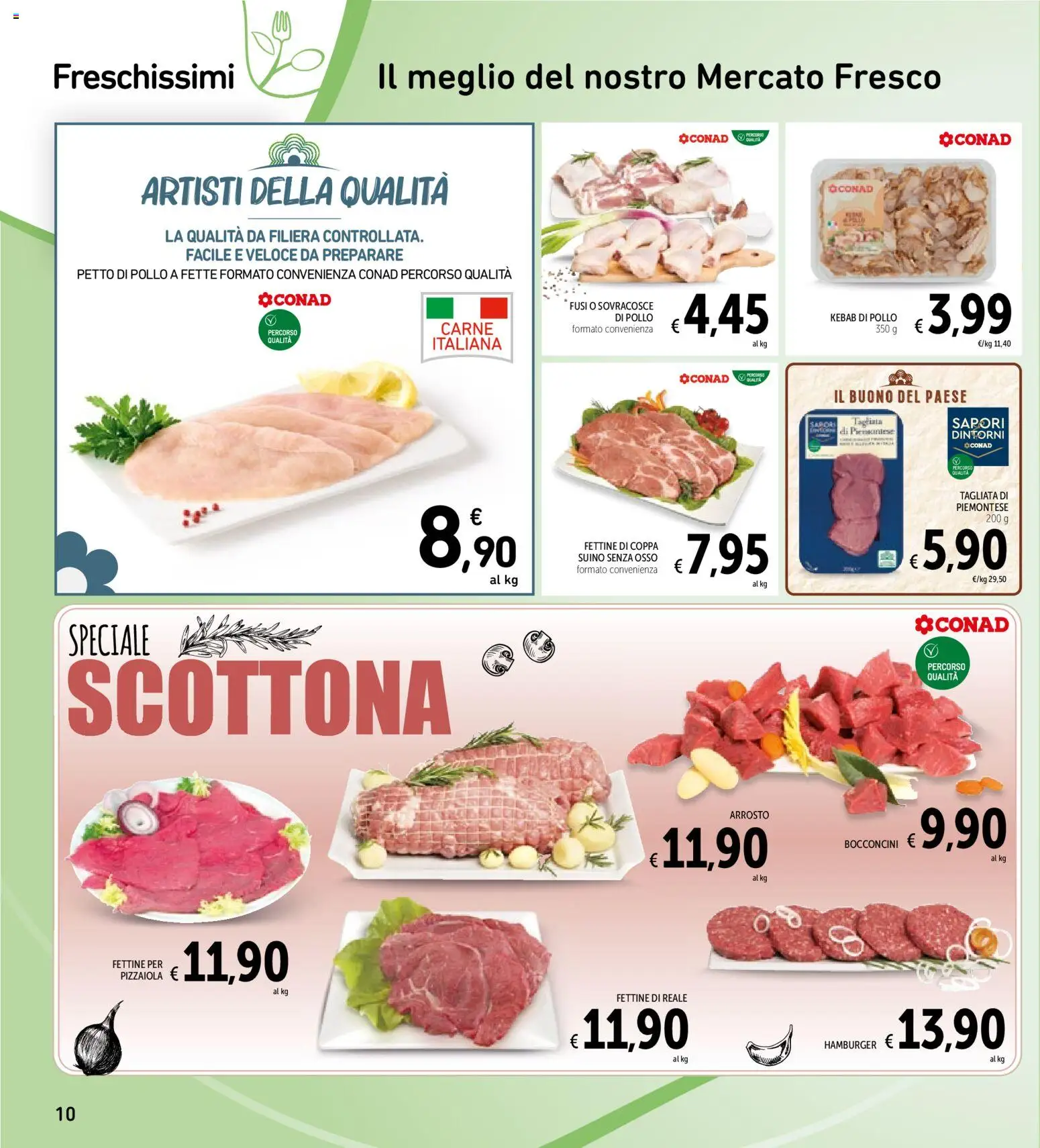 Volantino Spazio Conad del 04/09/2026 | Pagina: 10 | Prodotti: Petto di Pollo, Arrosto, Pollo, Suino