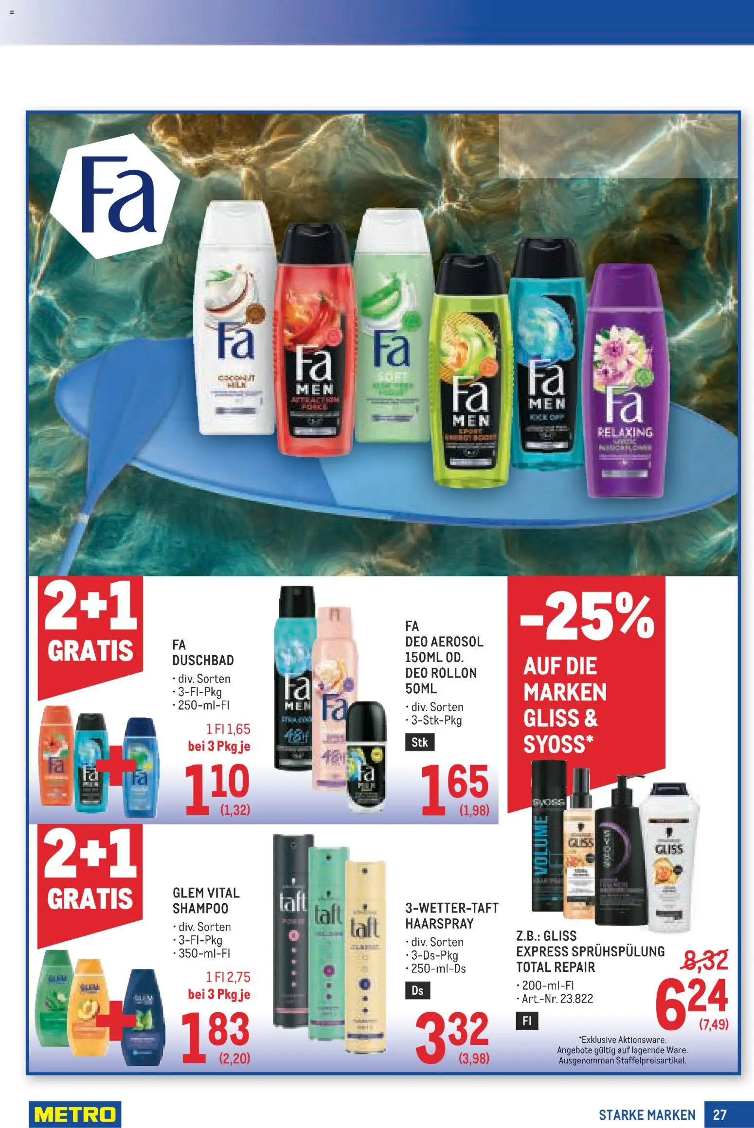 Metro angebote Starke Marken mp23 gültig ab 29.10.2026 | Seite: 27 | Produkte: Shampoo, Haarspray