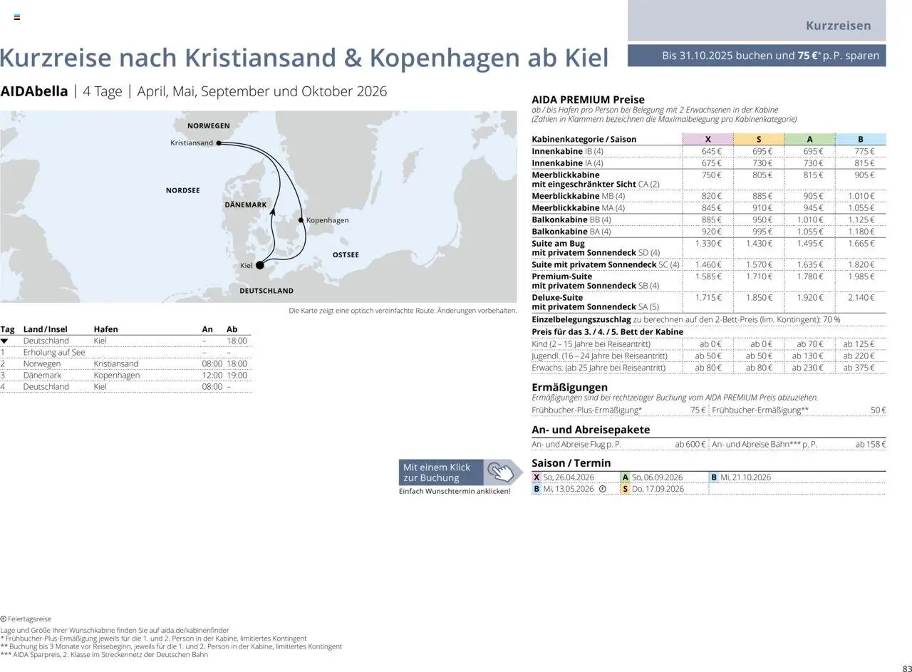 Aida Sommer 2026 – gültig ab 01.03.2026 | Seite: 83 | Produkte: Bett