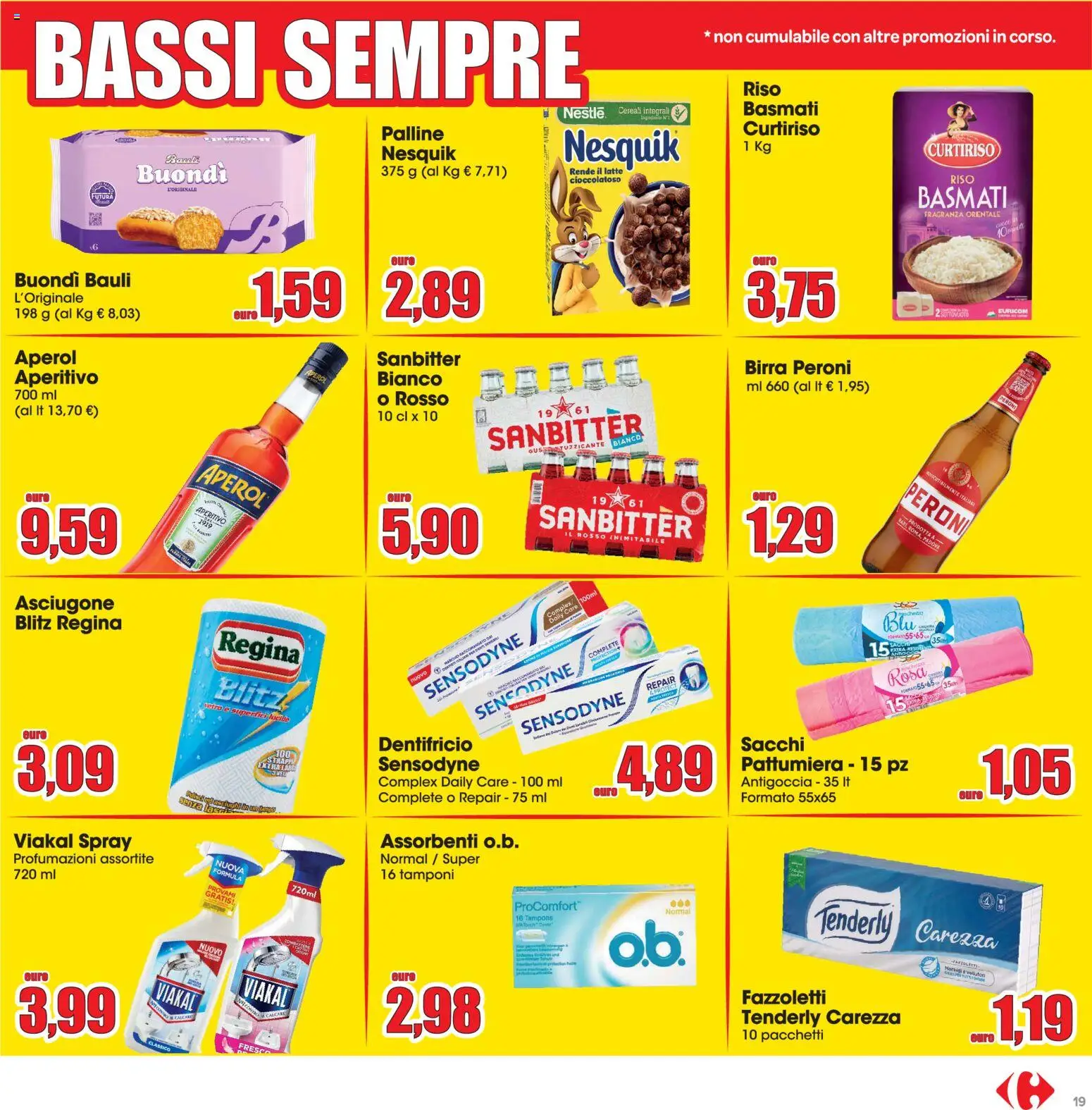 Volantino Carrefour del 16.06.2026 | Pagina: 19 | Prodotti: Riso, Fazzoletti, Aperol, Fragranza