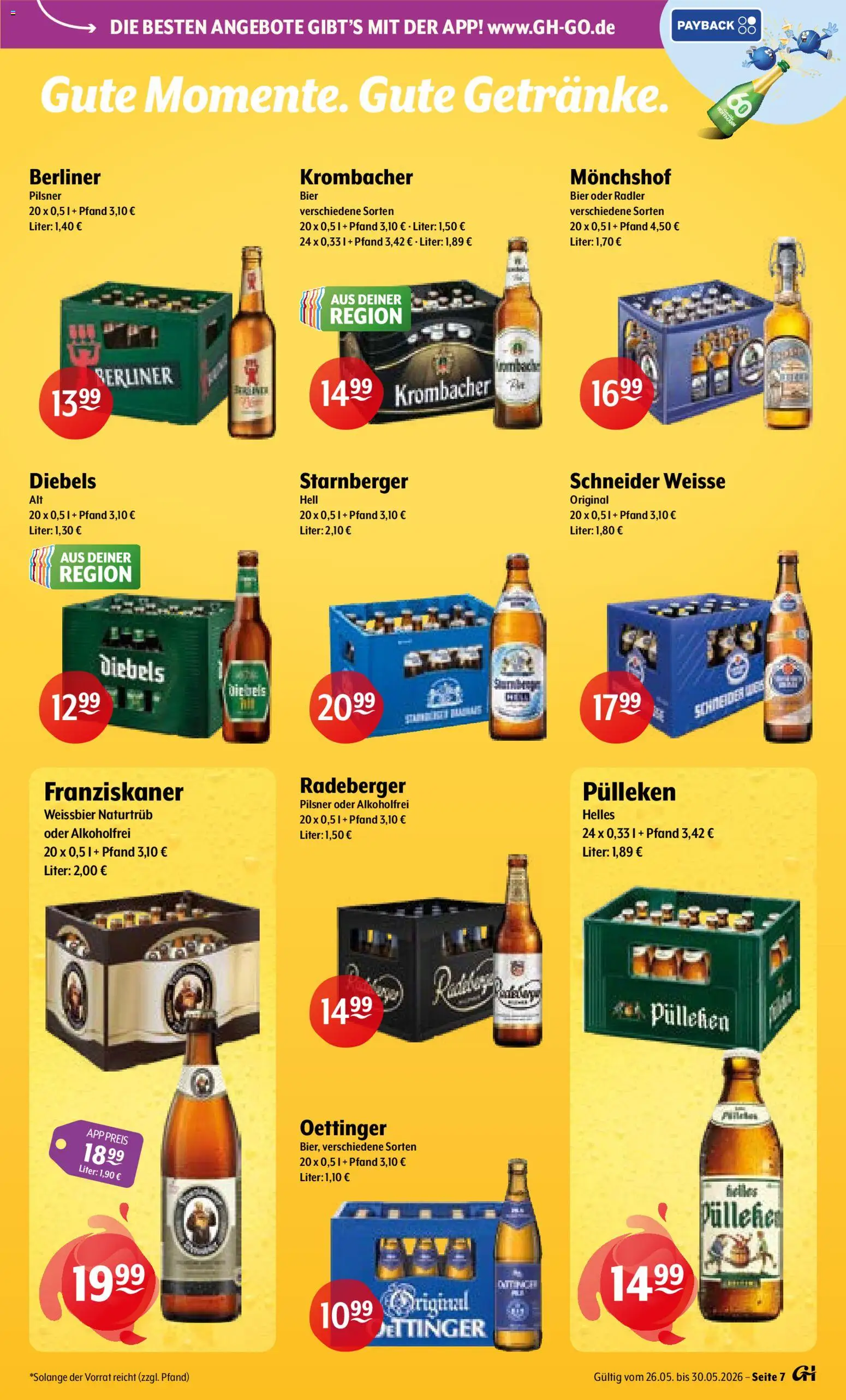 Trink und Spare Prospekt – gültig ab 26.05.2026 | Seite: 7 | Produkte: Monchshof, Oettinger, Radler, Krombacher