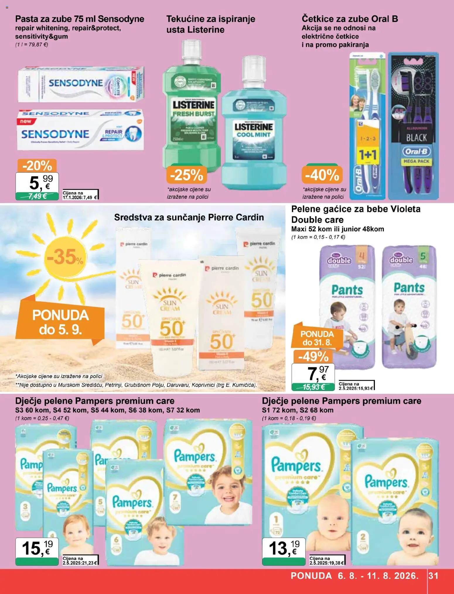 KTC katalog | vrijedi od 06.08.2026 | Stranica: 31 | Proizvodi: Listerine, Gaćice, Pasta, Violeta