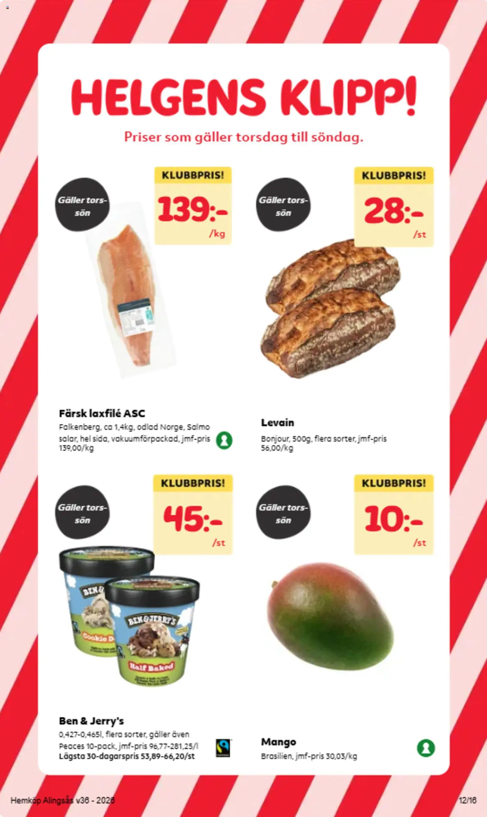 Hemköp reklamblad aktuell från 31/08/2026 | Sida: 10 | Produkter: Ben, Galler, Laxfilé, Mango