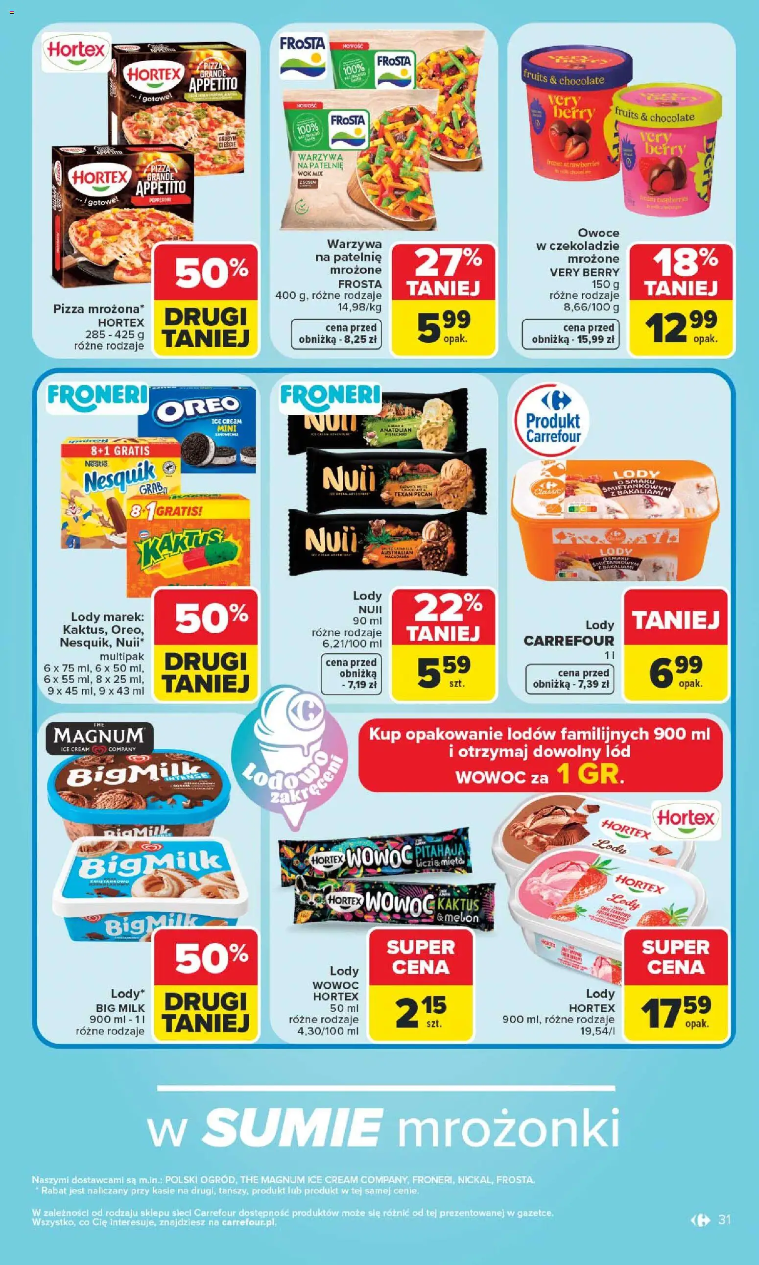 Carrefour gazetka od 29.06.2026 | Strona: 33 | Produkty: Melon, Big Milk, Warzywa, Owoce