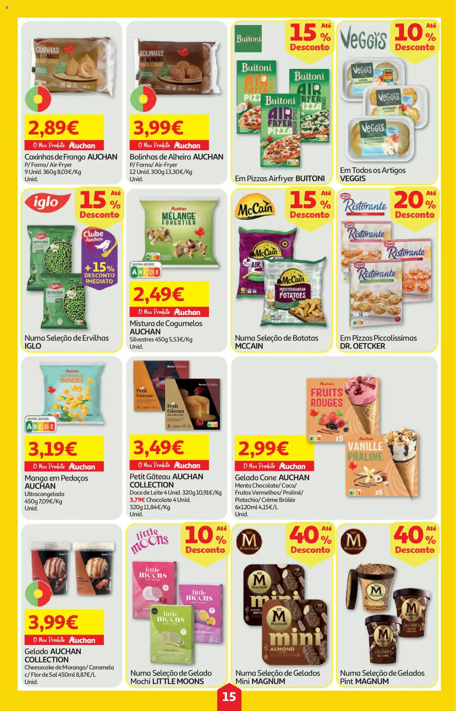 Auchan folheto │ válido de 21.05.2026 | Página: 15 | Produtos: Frango, Sal, Chocolate, Creme