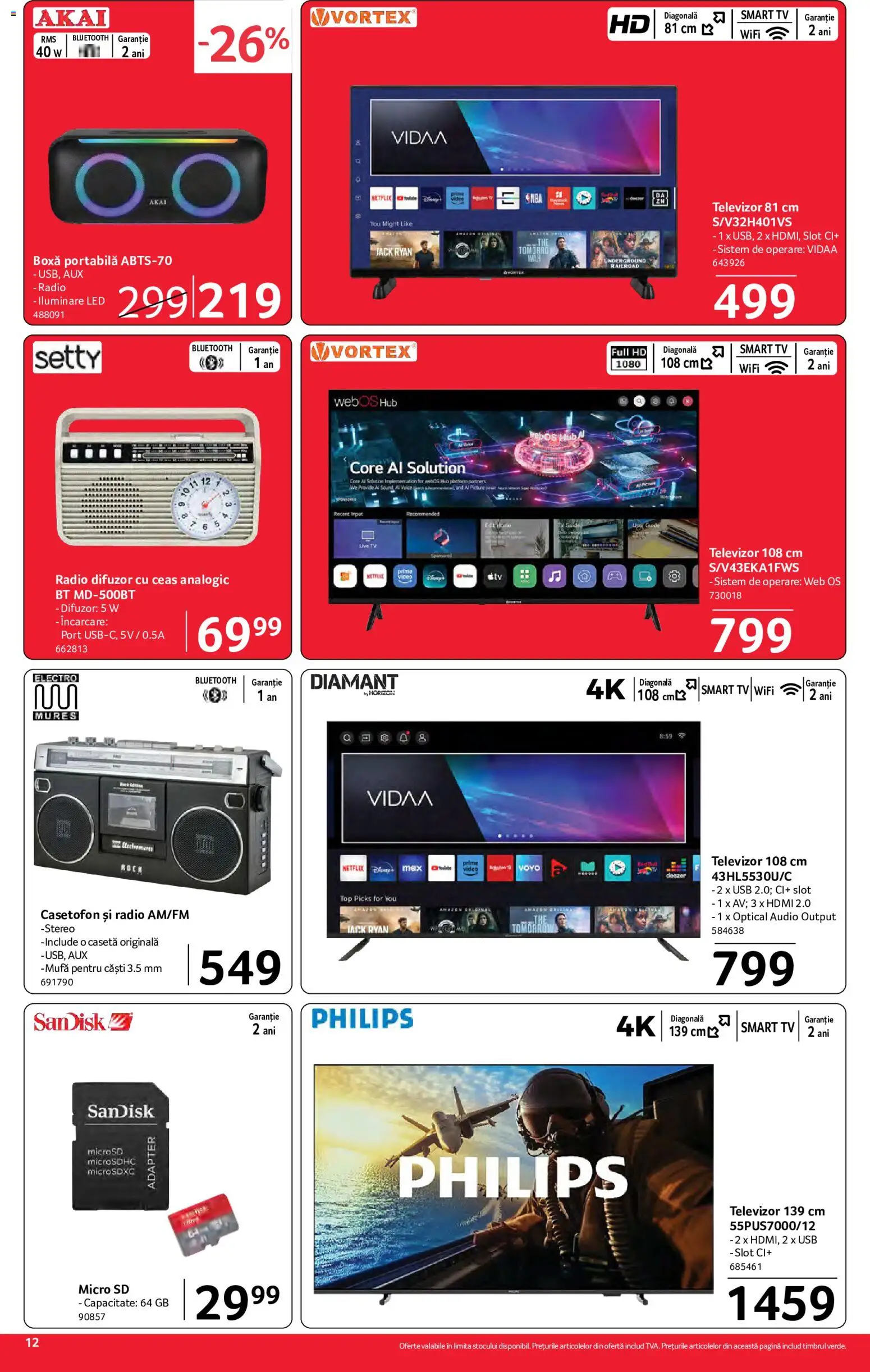 Noul catalog Selgros – valabil de la 26.06.2026 | Pagină: 12 | Produse: Video, Audio, Căști, Babak