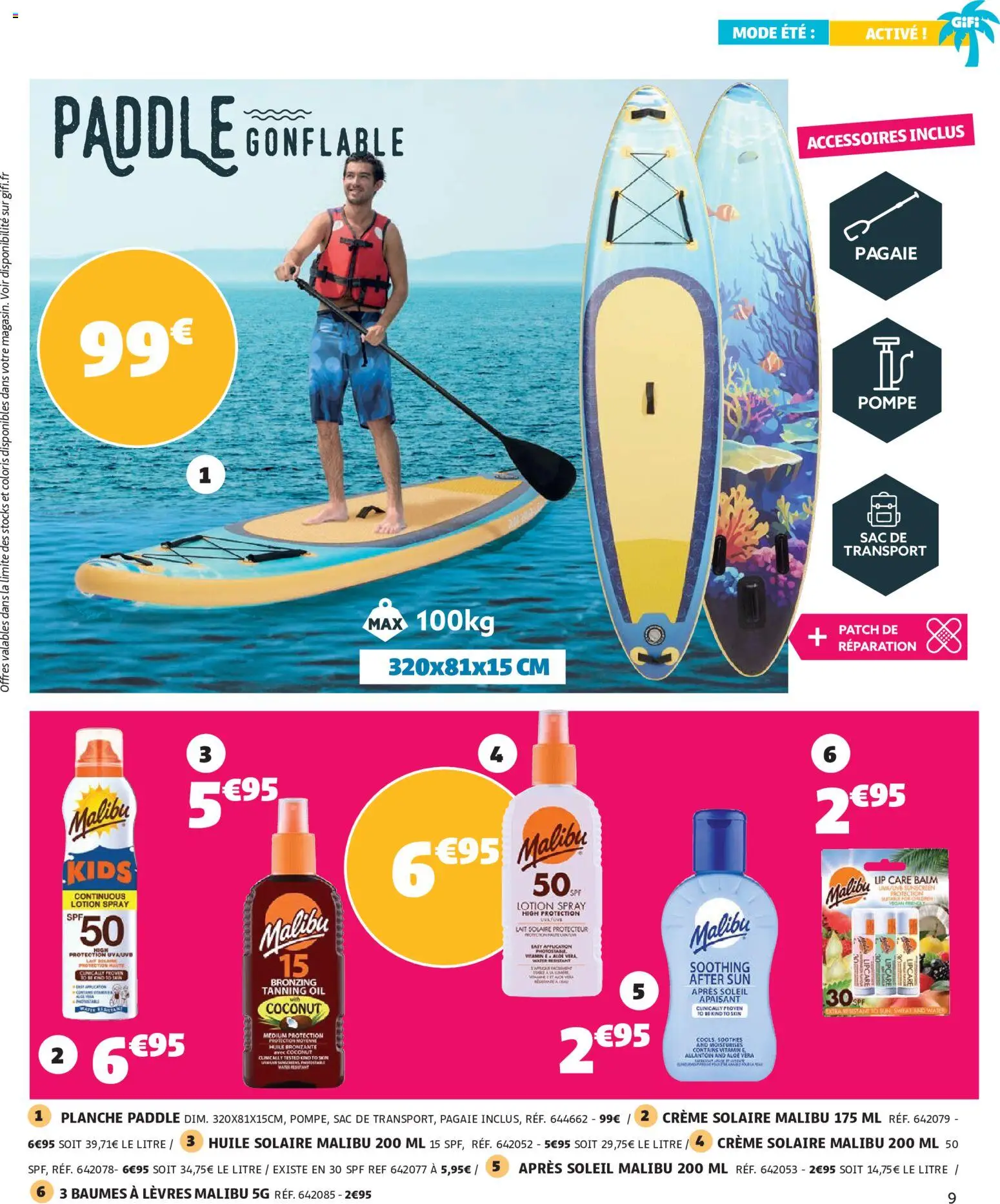 {H1} | Page: 9 | Produits: Sac de transport, Crème solaire, Huile, Crème