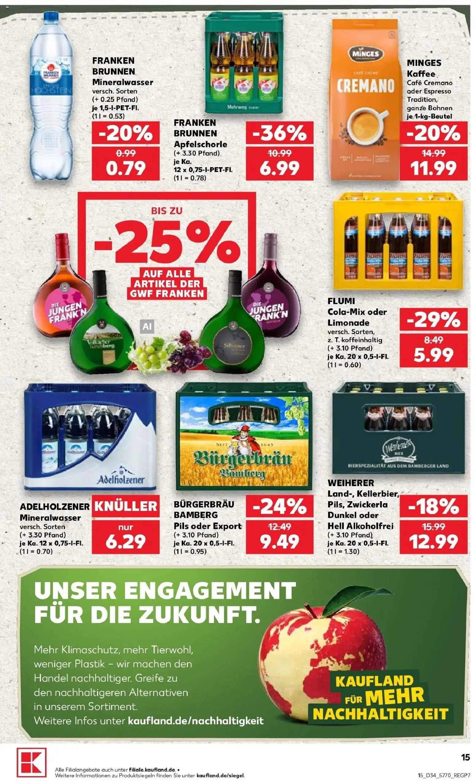 Prospekt Kaufland ab 20.08.2026 » Angebote Online zum Blättern | Seite: 15 | Produkte: Kaffee, Pils, Adelholzener, Mineralwasser