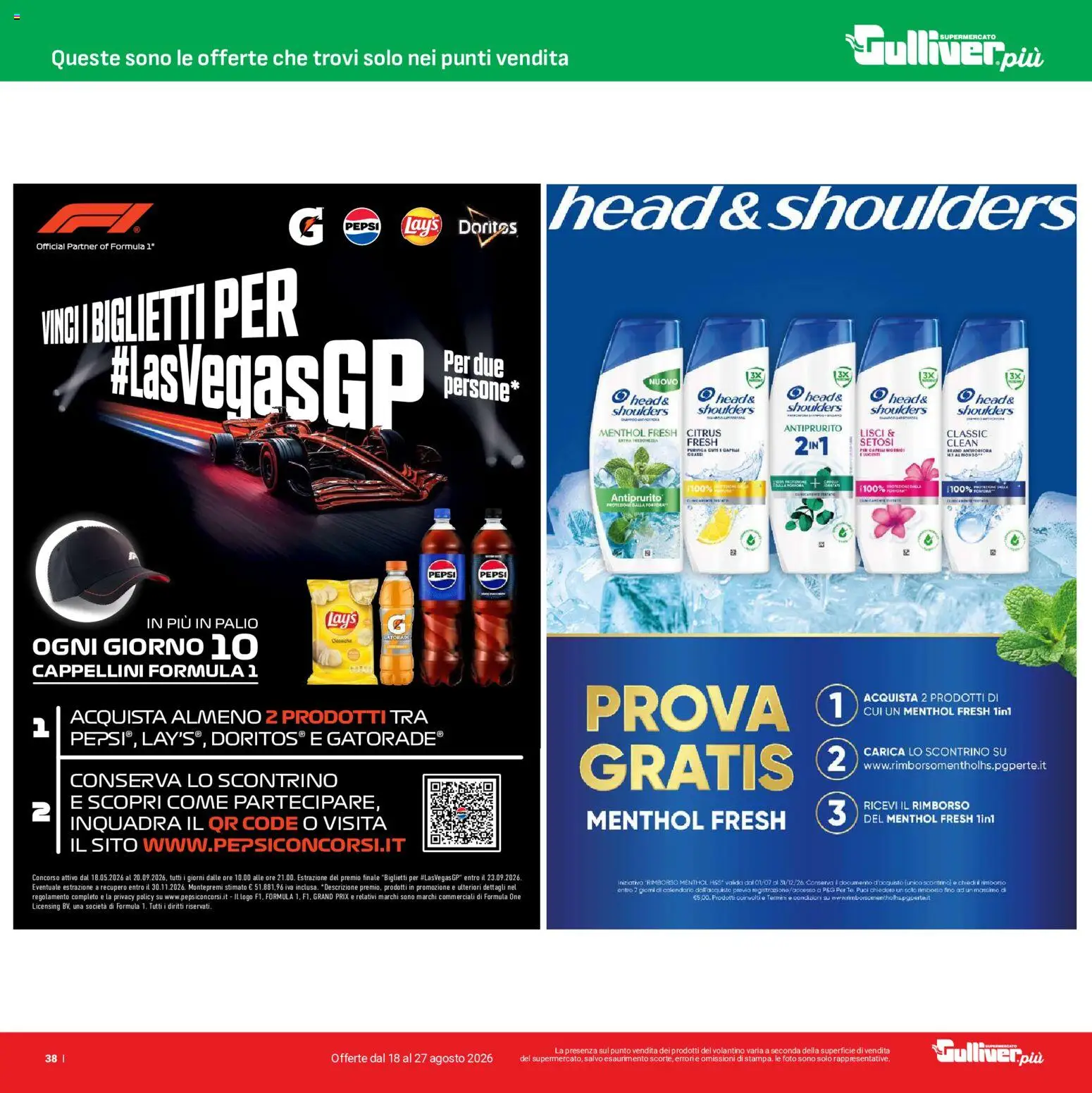 Volantino Gulliver del 18/08/2026 | Pagina: 38 | Prodotti: Head & Shoulders, Pepsi
