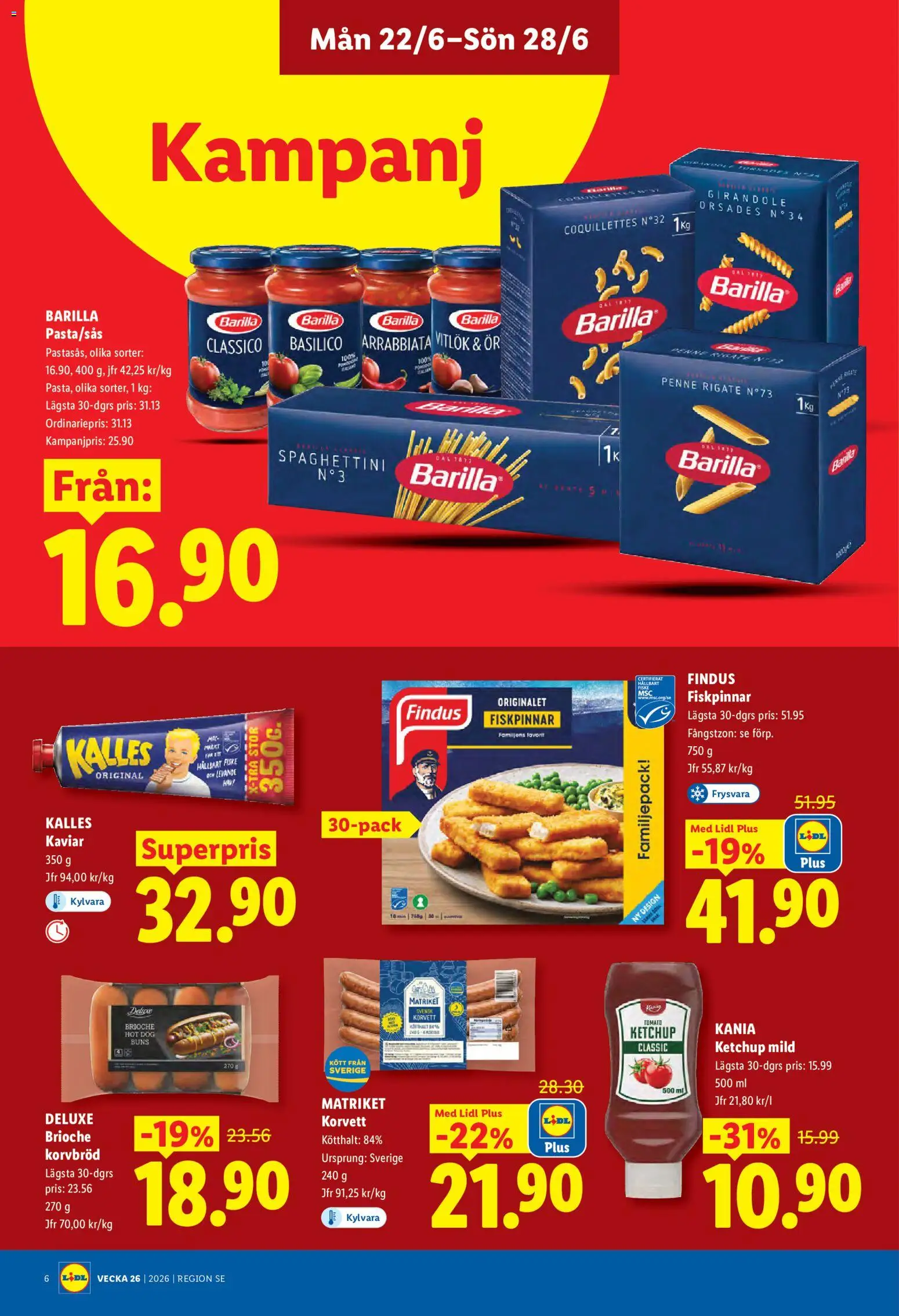 Lidl reklamblad aktuell från 22.06.2026 | Sida: 6 | Produkter: Korvbröd, Vitlök, Ketchup