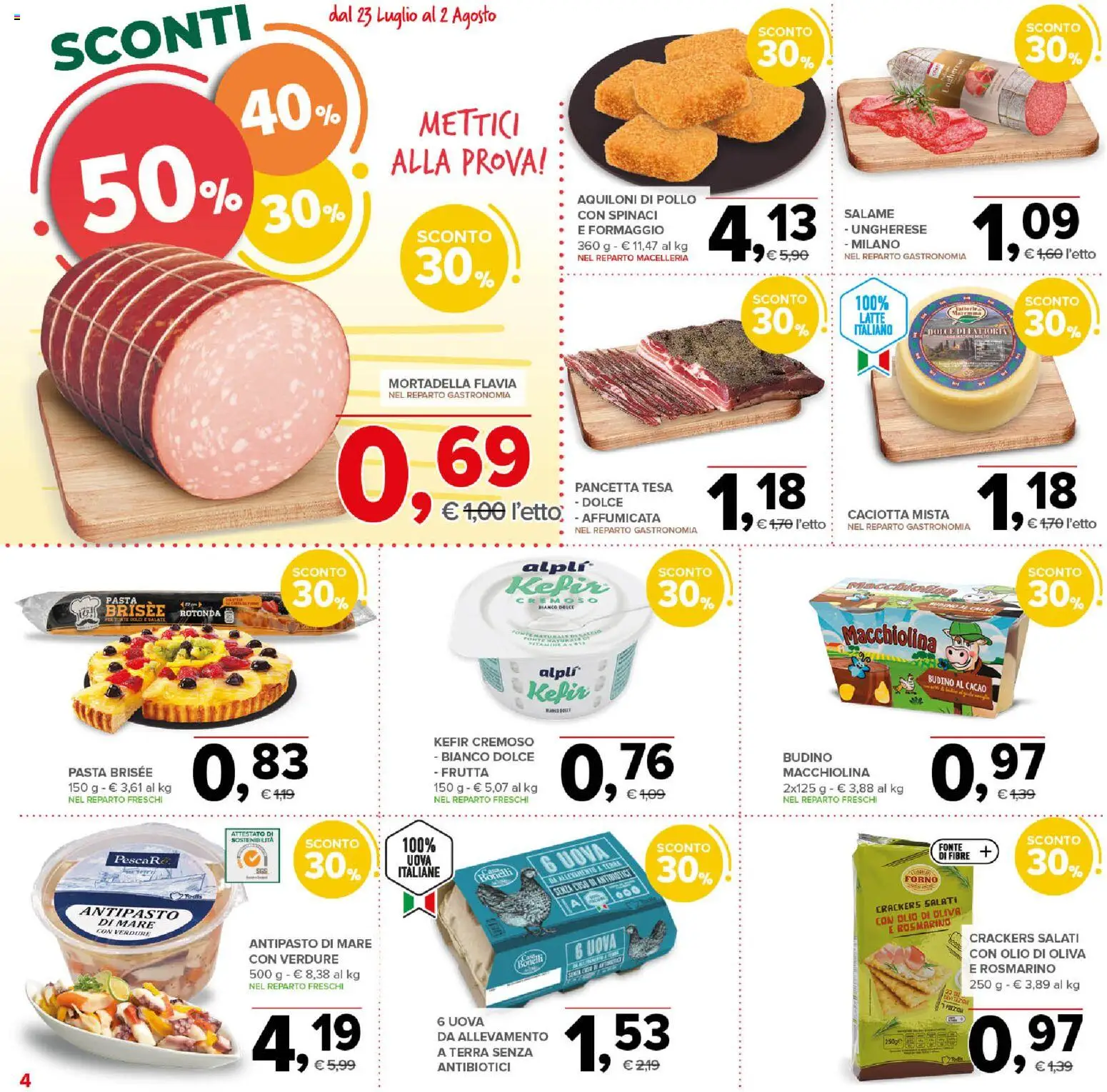 Volantino Todis del 23/07/2026 | Pagina: 4 | Prodotti: Olio, Cacao, Olio di Oliva, Terra