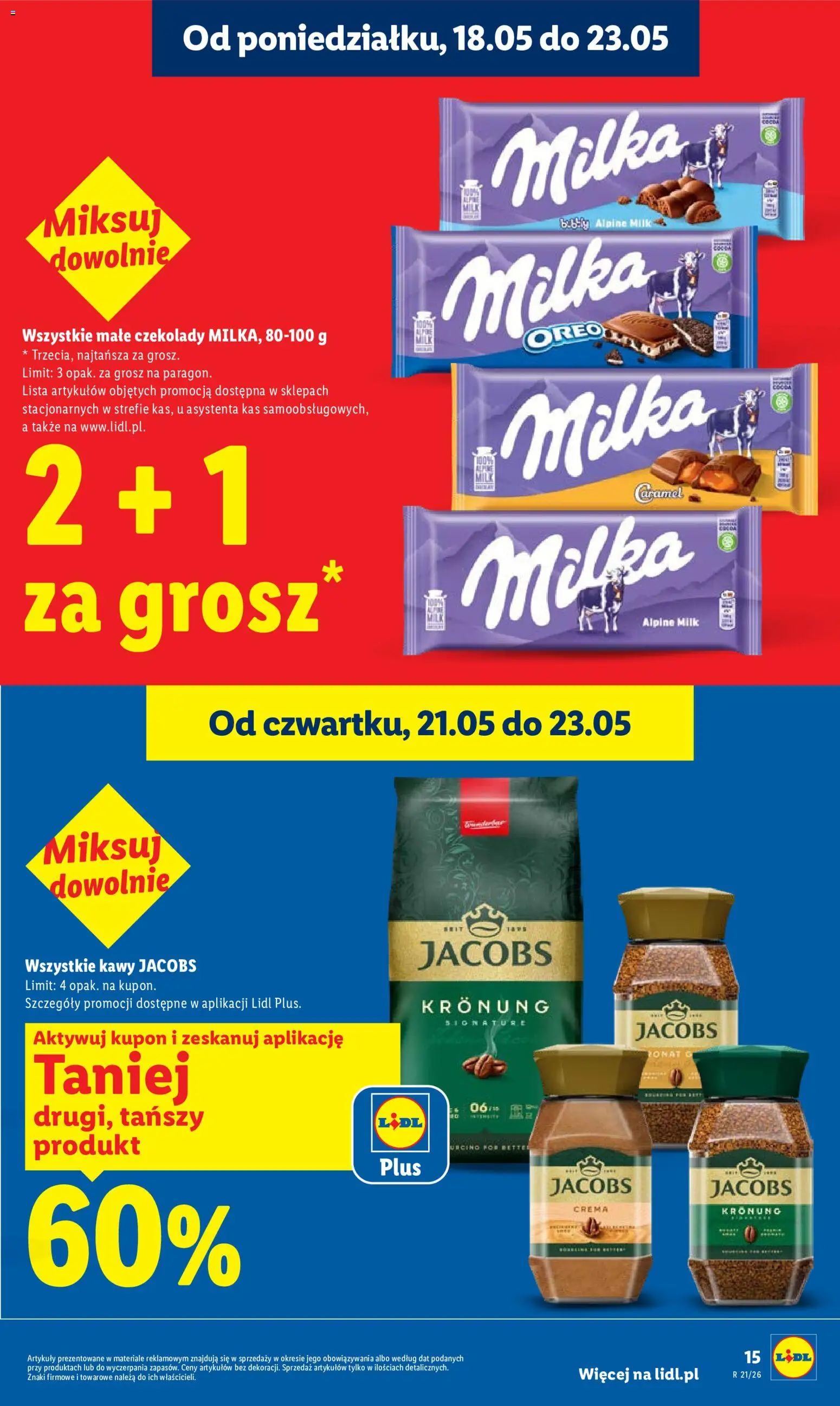 Lidl gazetka od 21.05.2026 | Strona: 15 | Produkty: Czekolady, Milka