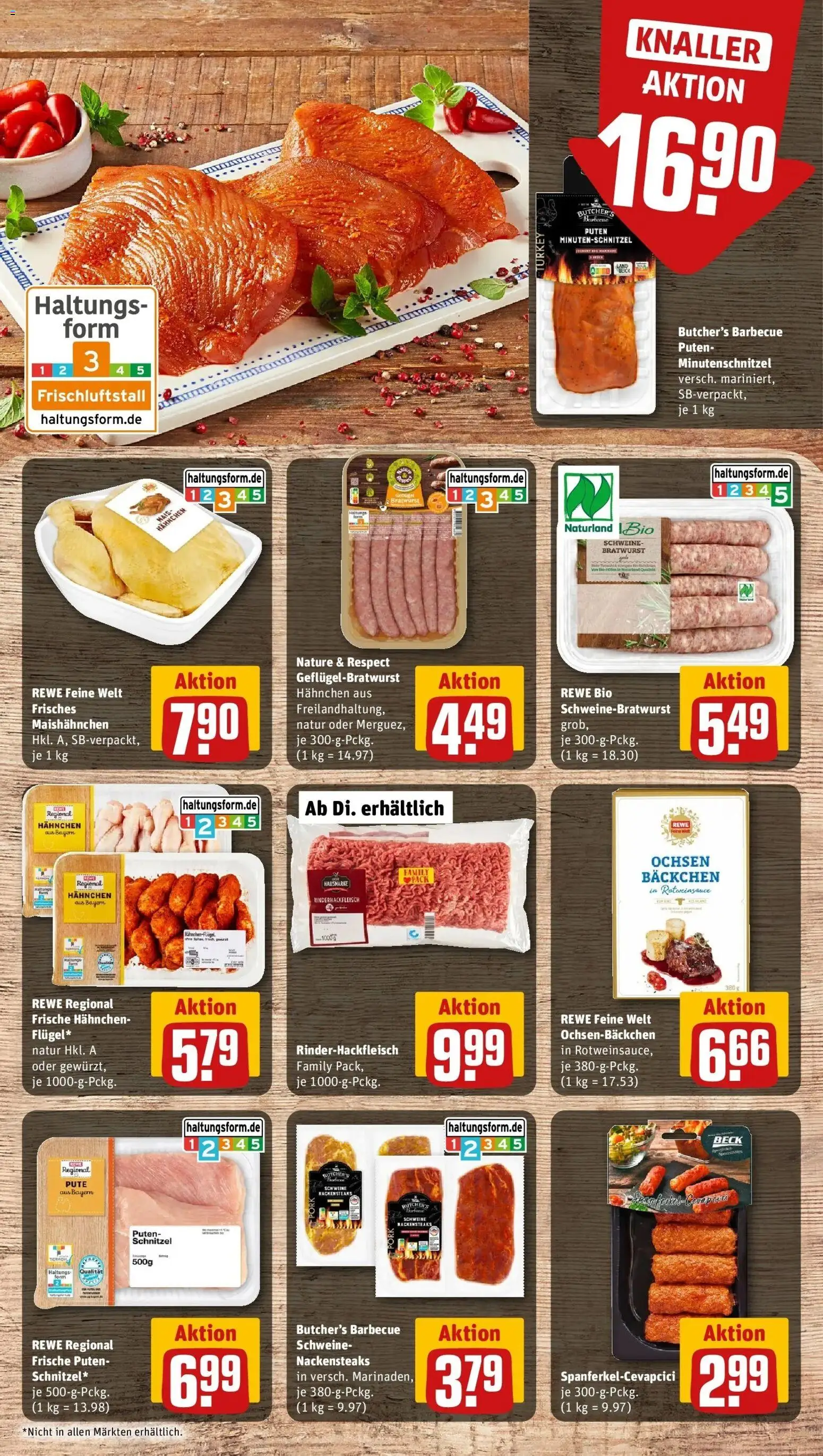 Rewe Prospekt Bayreuth – gültig ab 13.07.2026 | Seite: 8 | Produkte: Nackensteaks, Pute, Hahnchen, Bratwurst