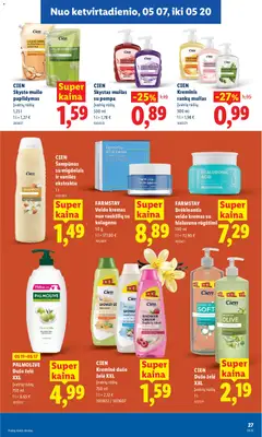 LIDL leidinys galioja nuo 11.05.2026 | Puslapis: 27 | Prekių: Skystas muilas, Šampūnas, Muilas, Dušo želė