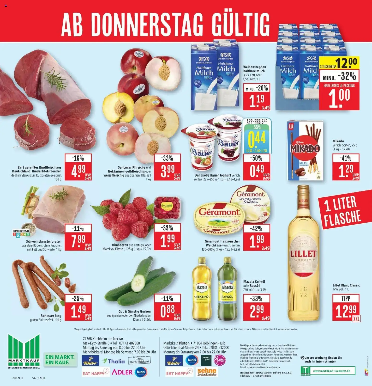 Marktkauf Prospekt Böblingen (ab 07.09.2026) » Angebote online | Seite: 32 | Produkte: Himbeeren, Milch, Nektarinen, Haltbare milch